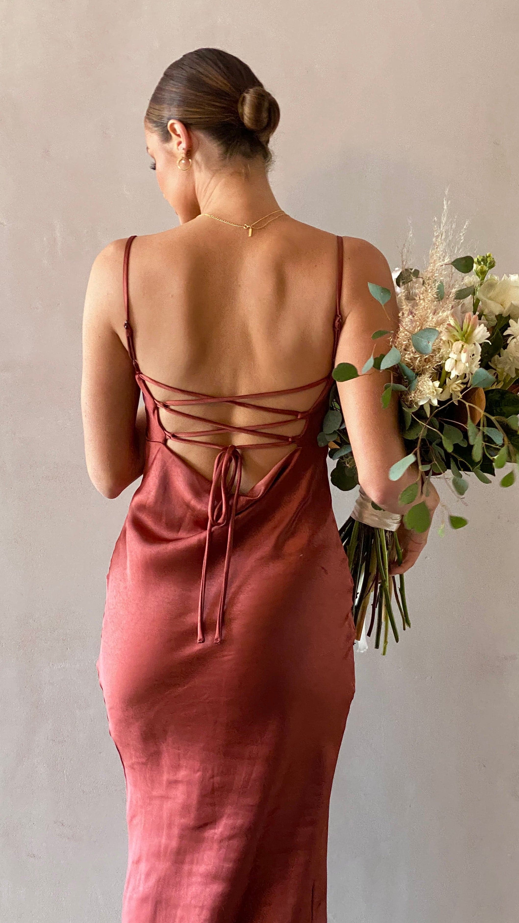 Keira Midi Dress - Rust