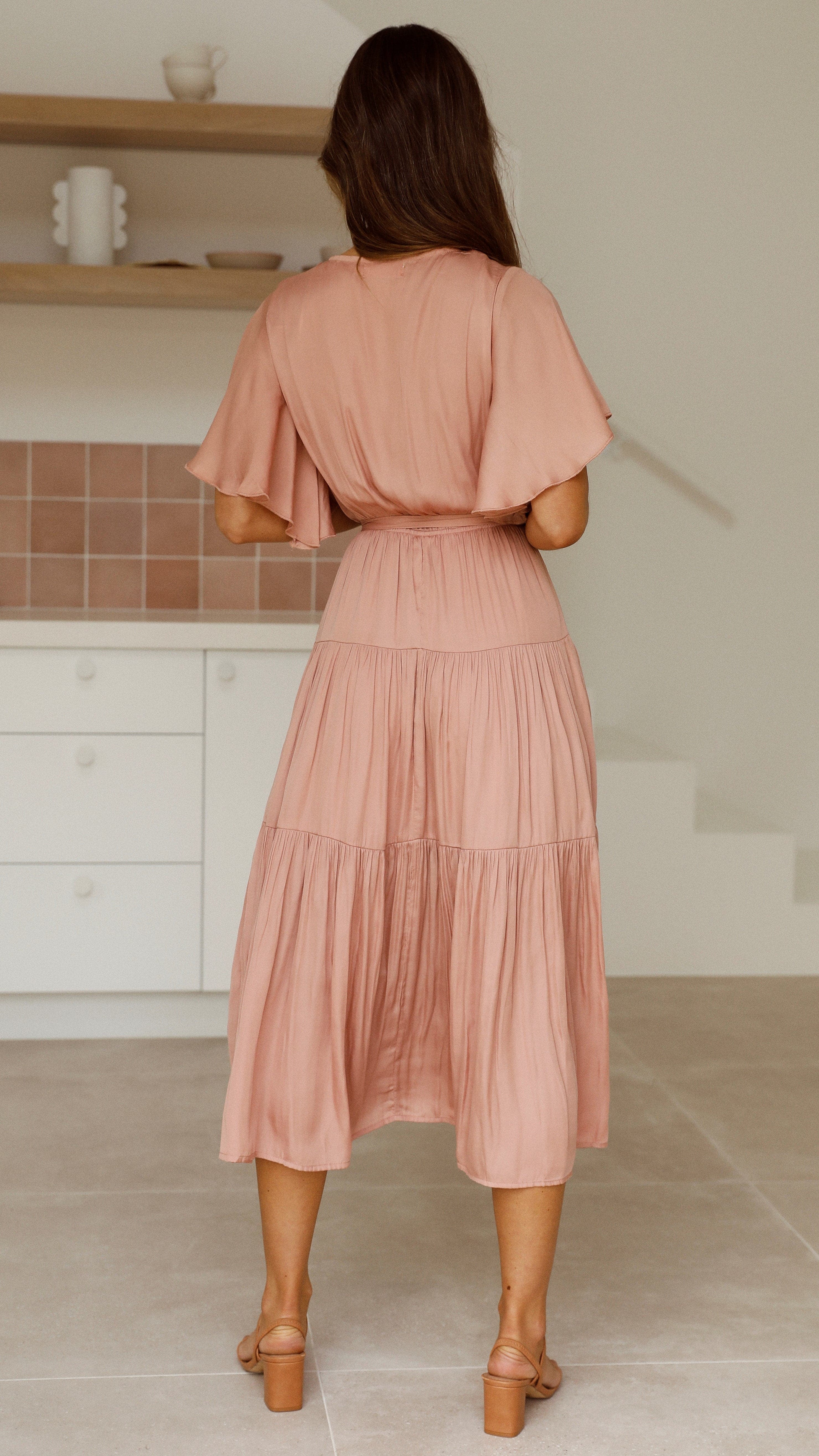Dakota Midi Dress - Salmon