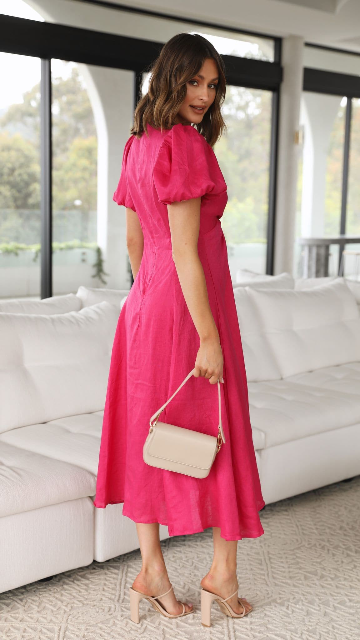 Blaire Midi Dress - Hot Pink