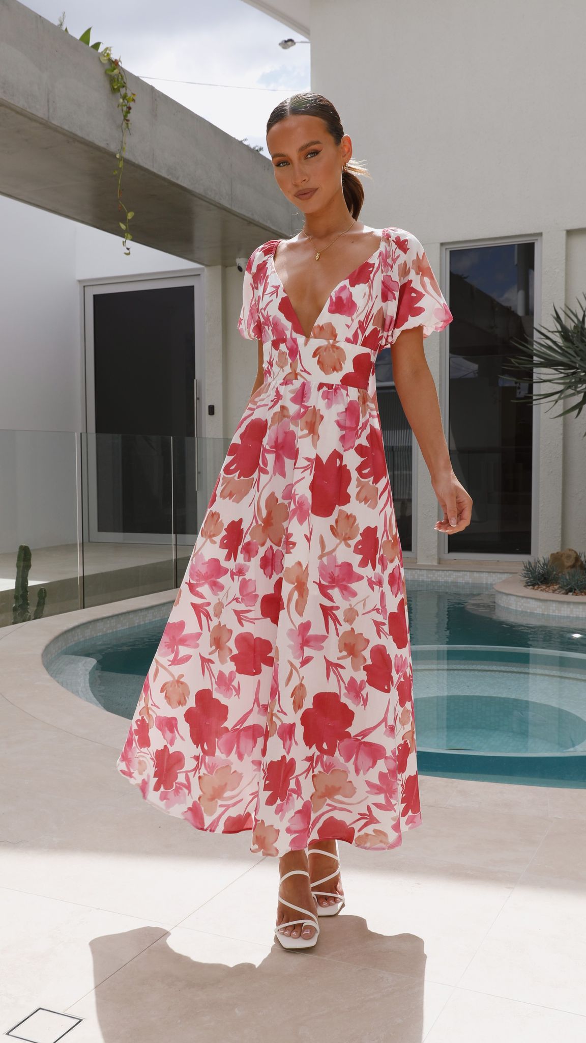 Cynthia Maxi Dress - Pink Floral