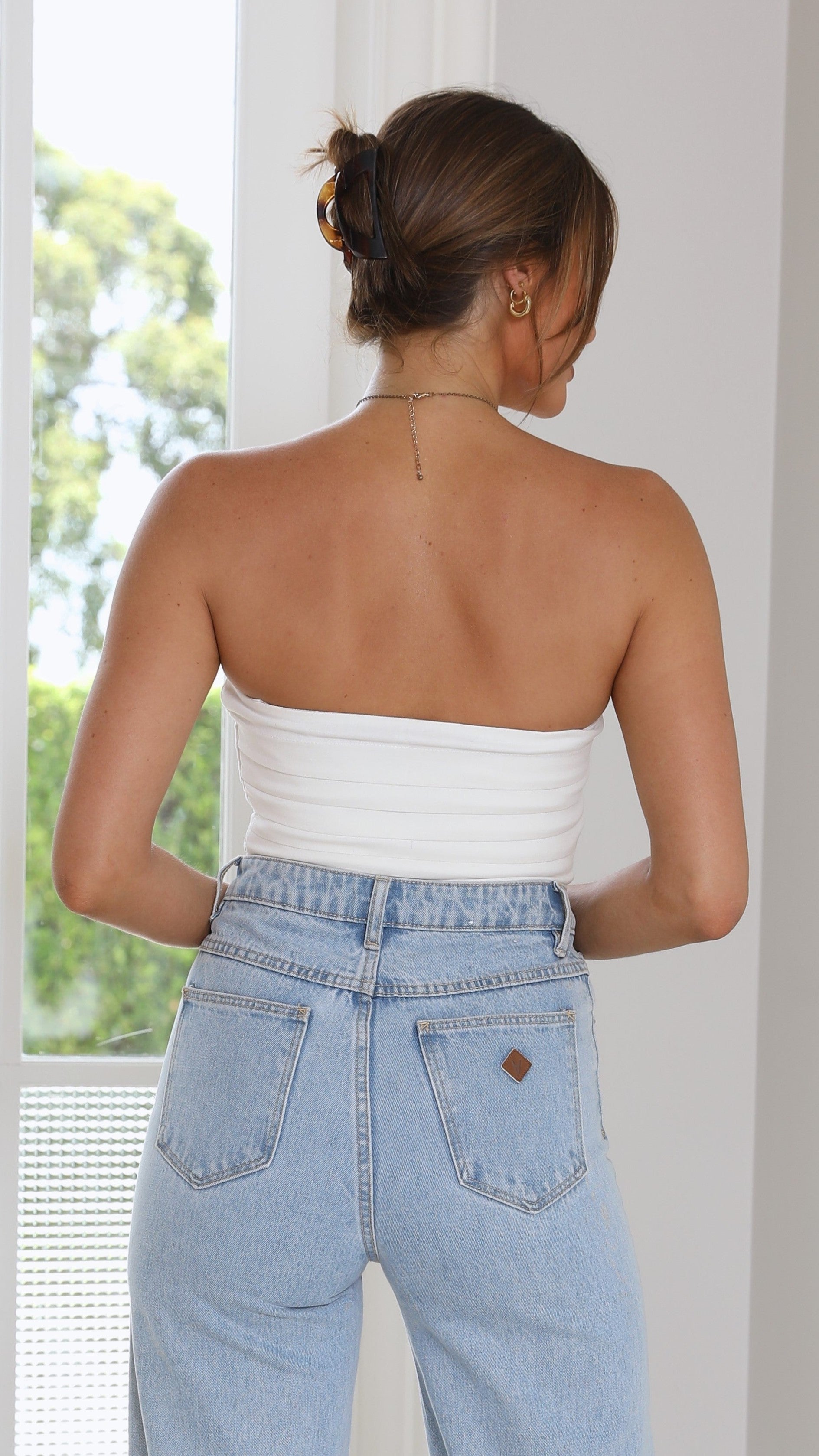 Paigie Crop Top - White