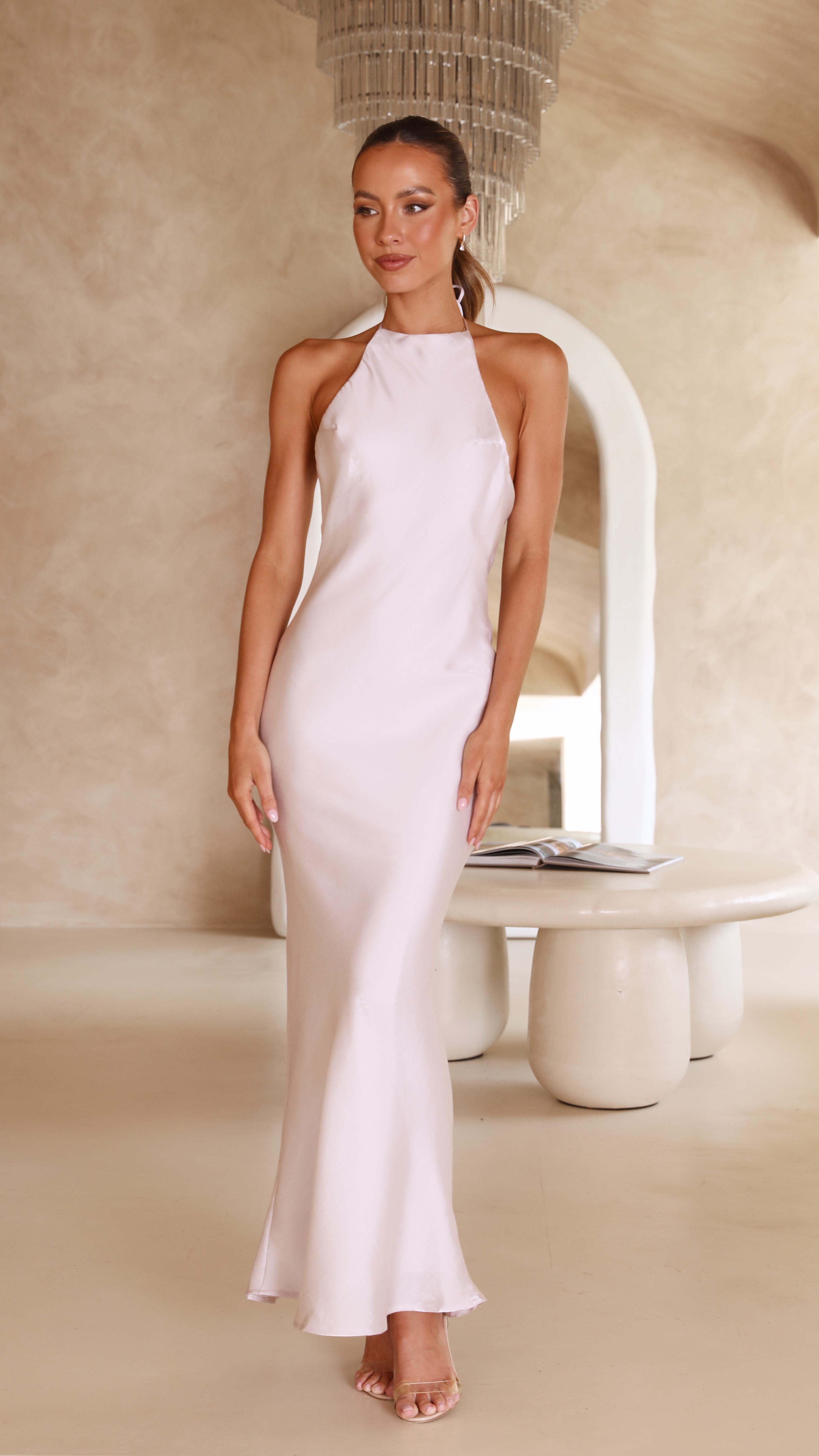 Gia Halter Maxi Dress - Silver