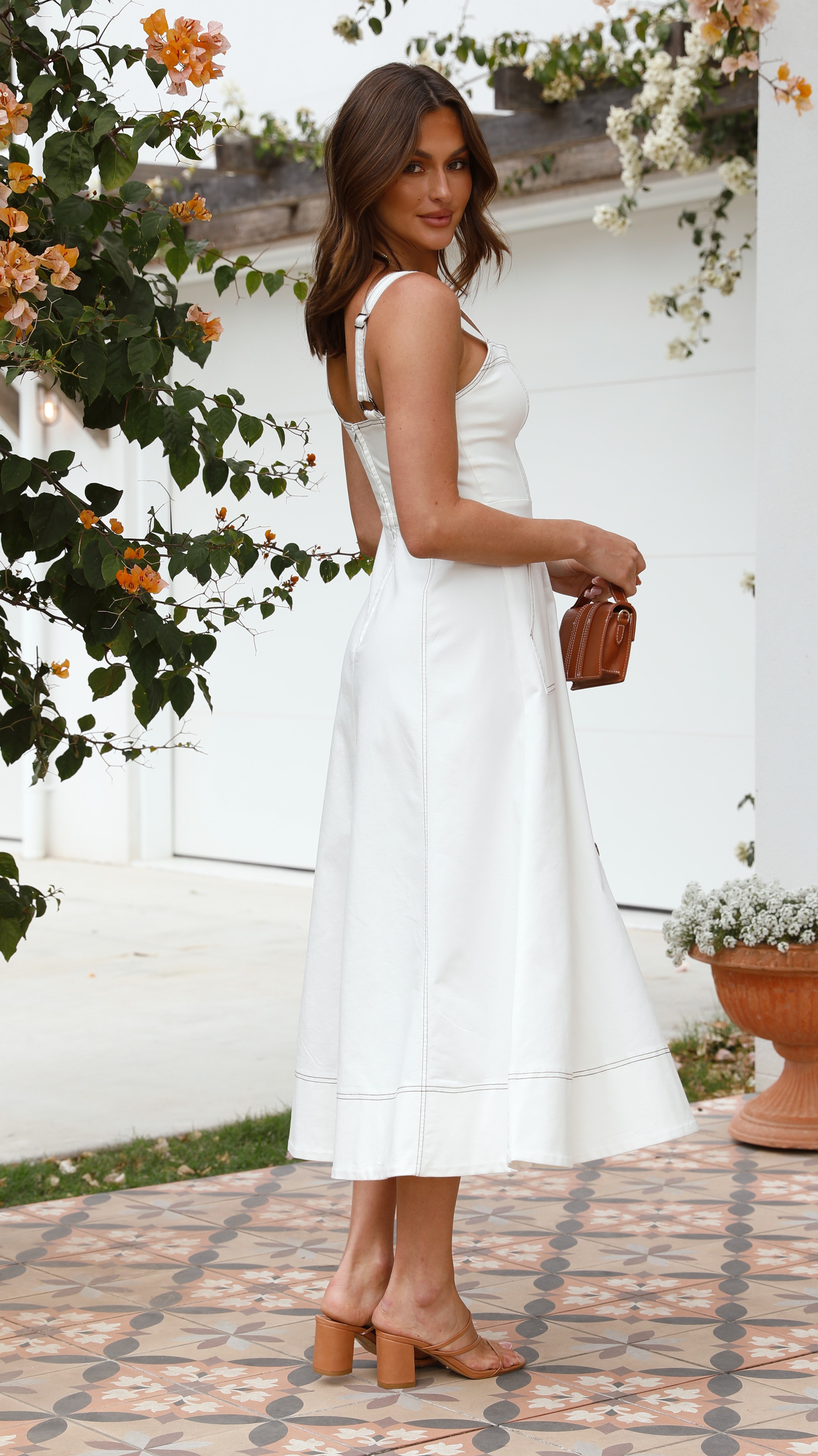 Indigo Maxi Dress - White Denim