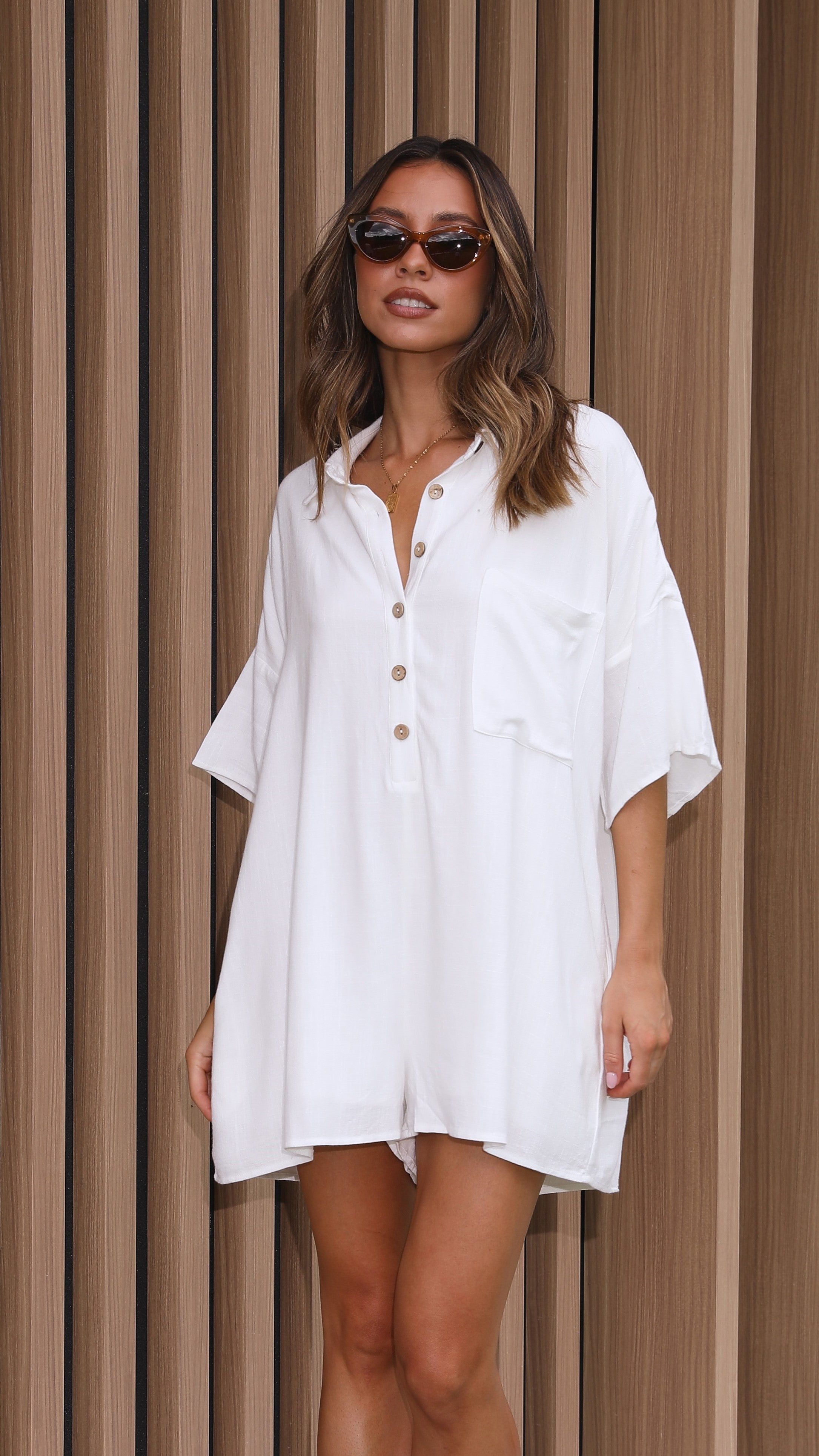Keely Playsuit - White