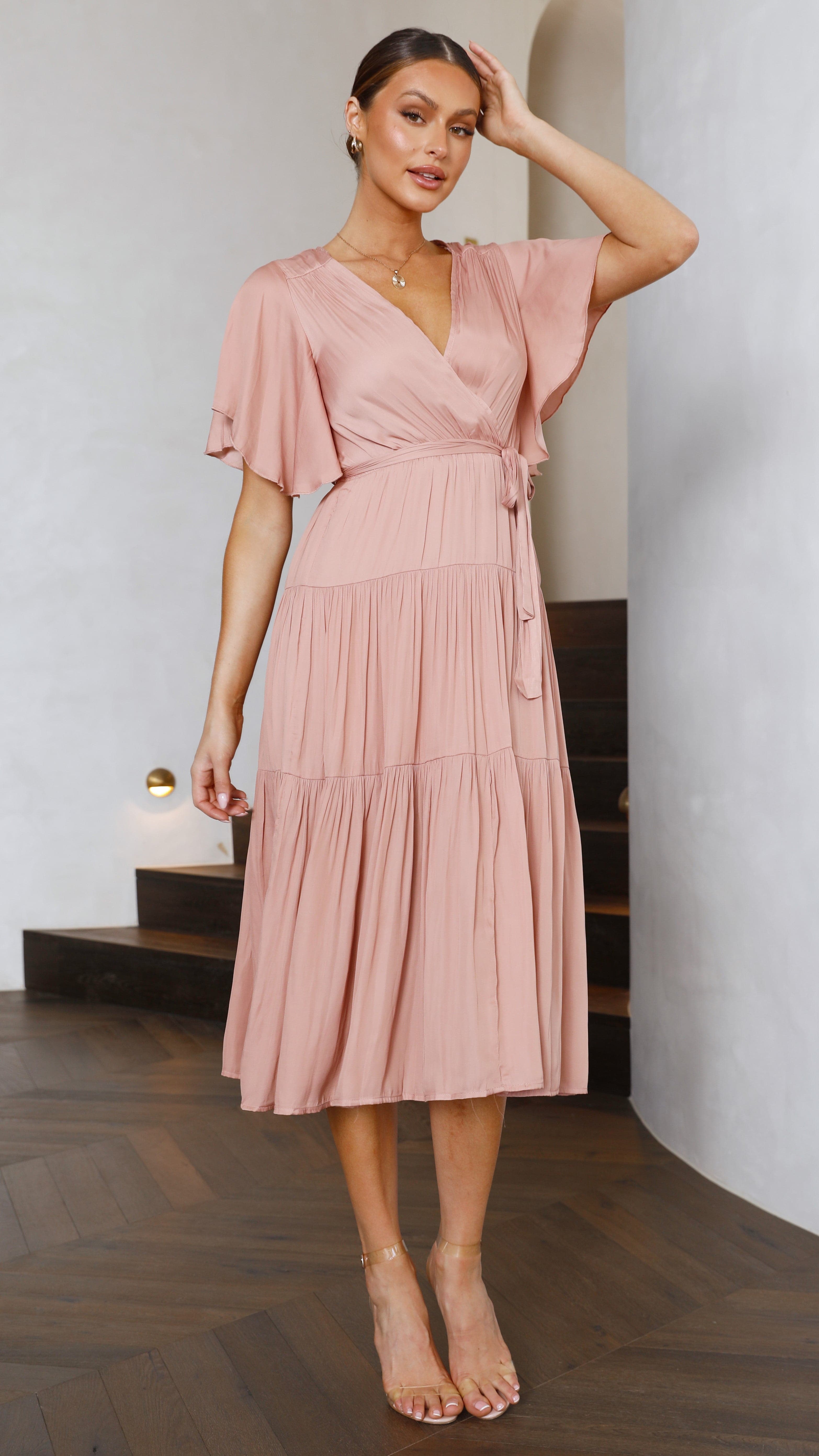 Dakota Midi Dress - Salmon