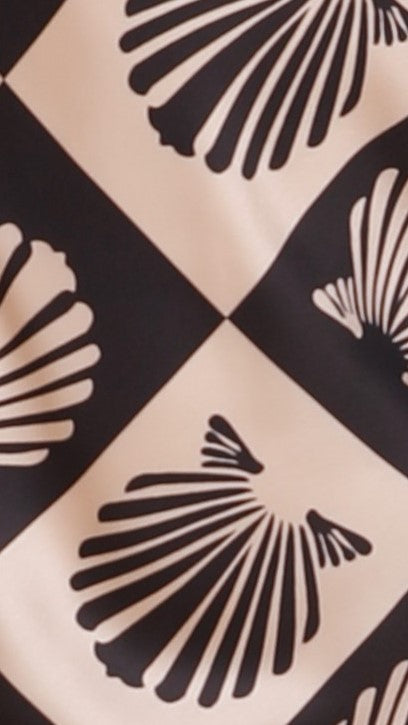 Tara Midi Dress - Black/Beige