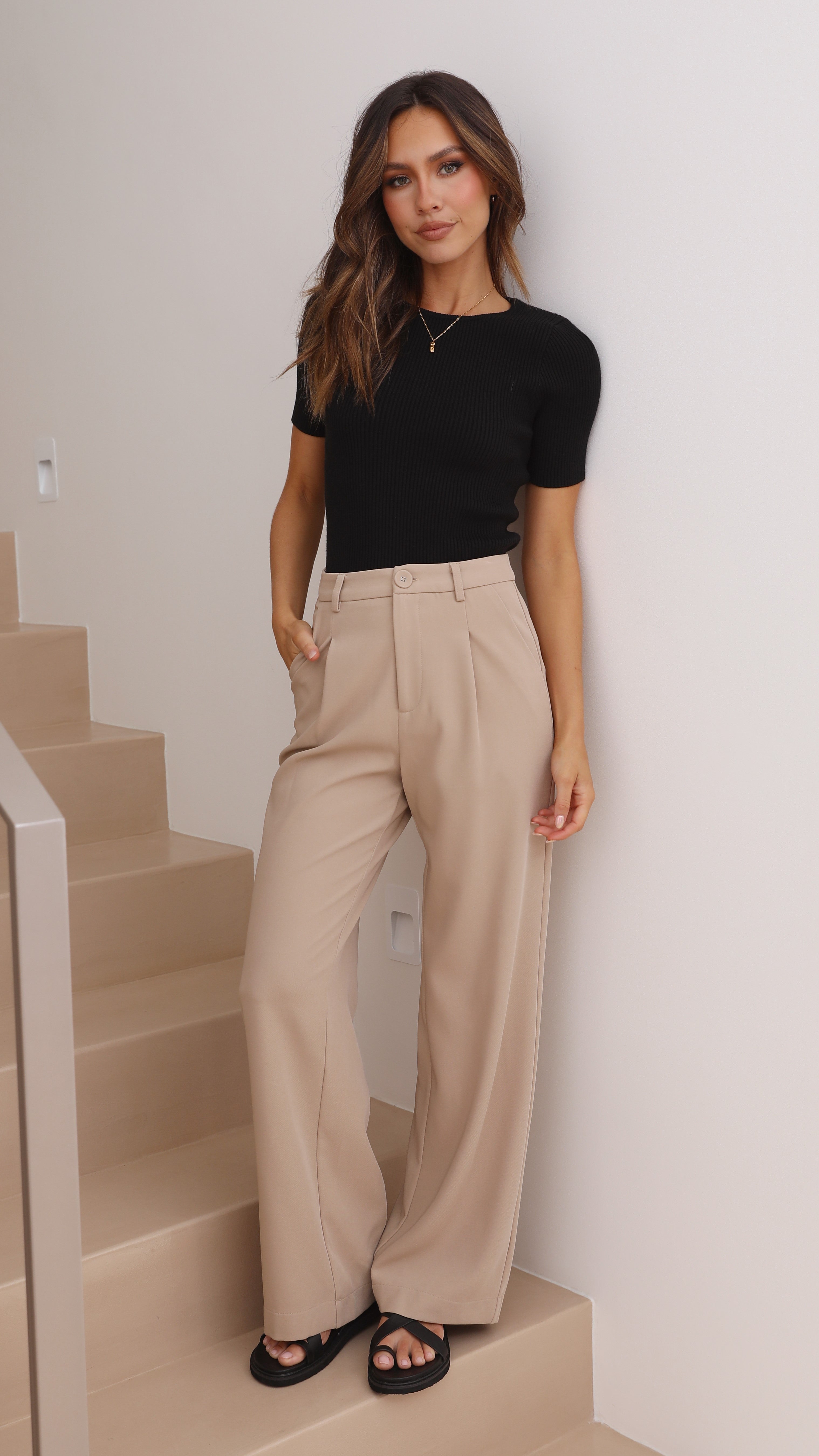 Laylin Ribbed Top - Black