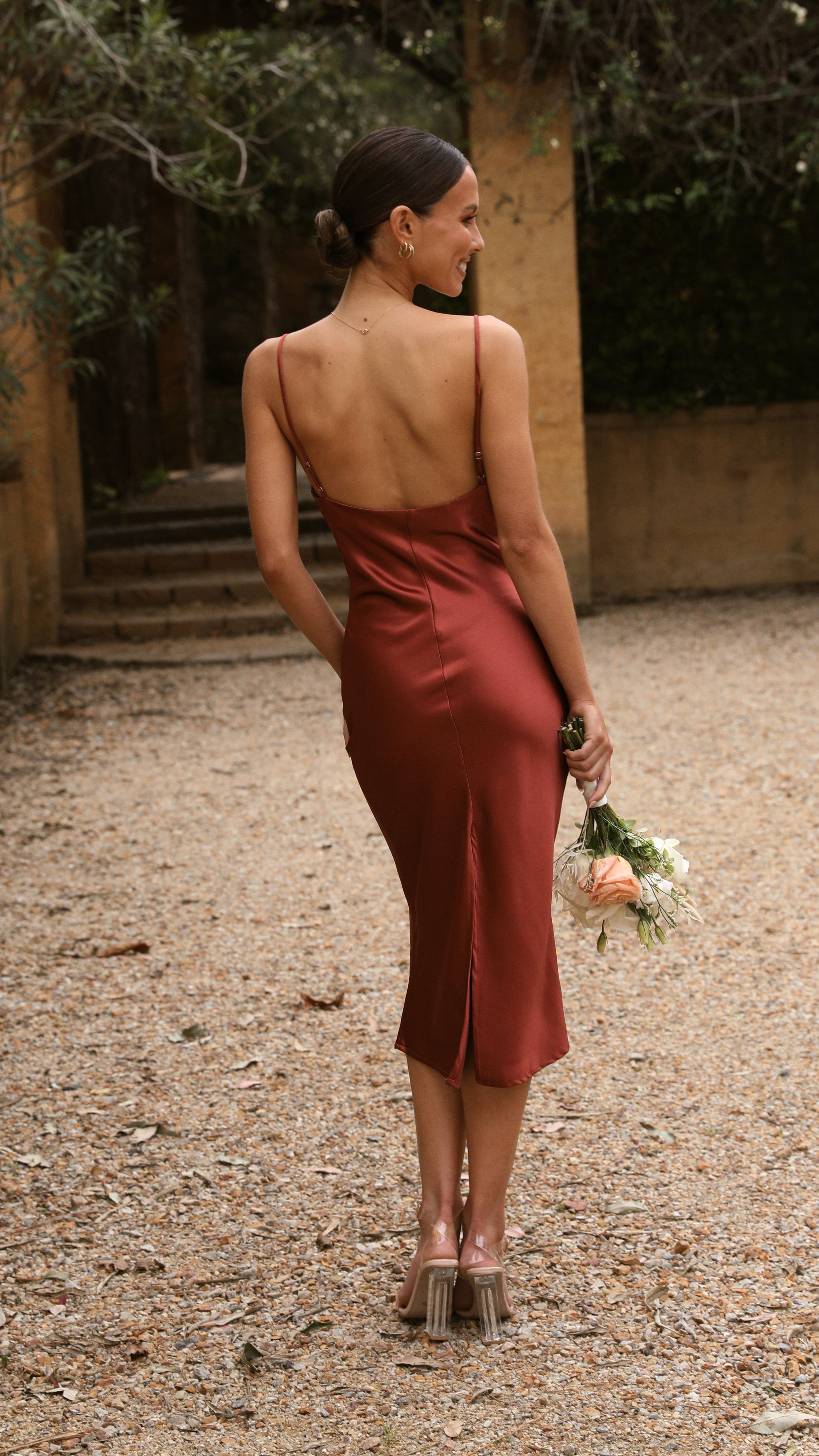 Jewels Midi Dress - Rust