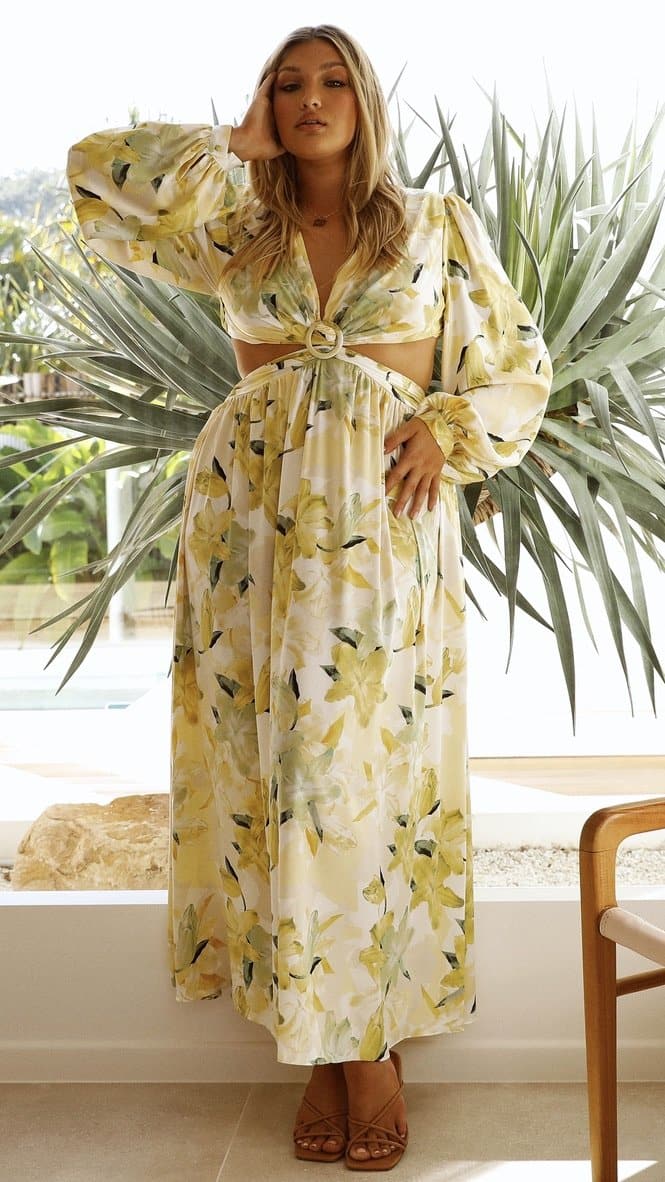 Jeanie Dress - Yellow Floral