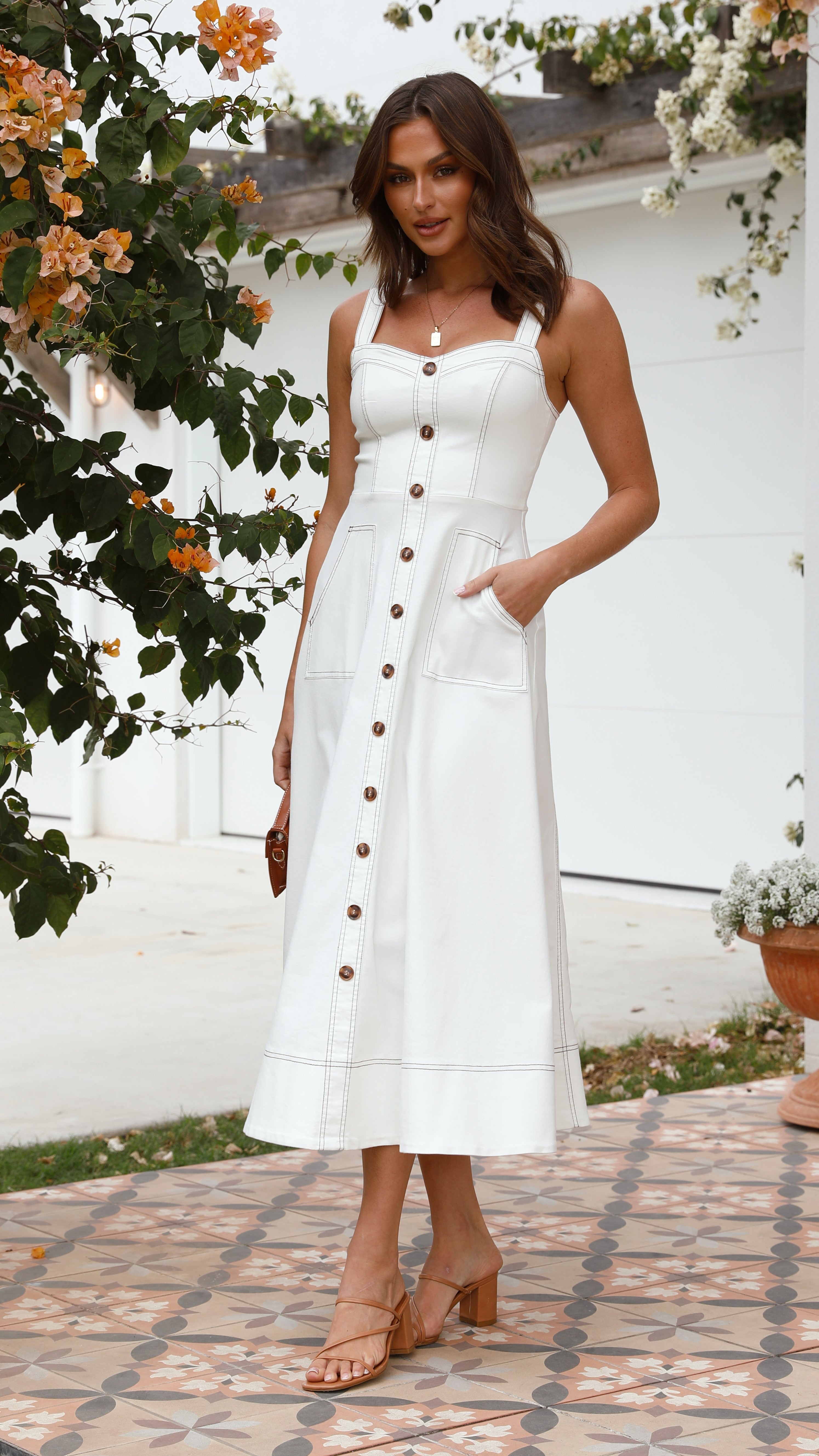 Indigo Maxi Dress - White Denim