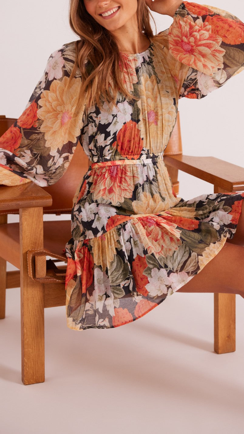 Clementine Mini Dress Vintage Floral lelony