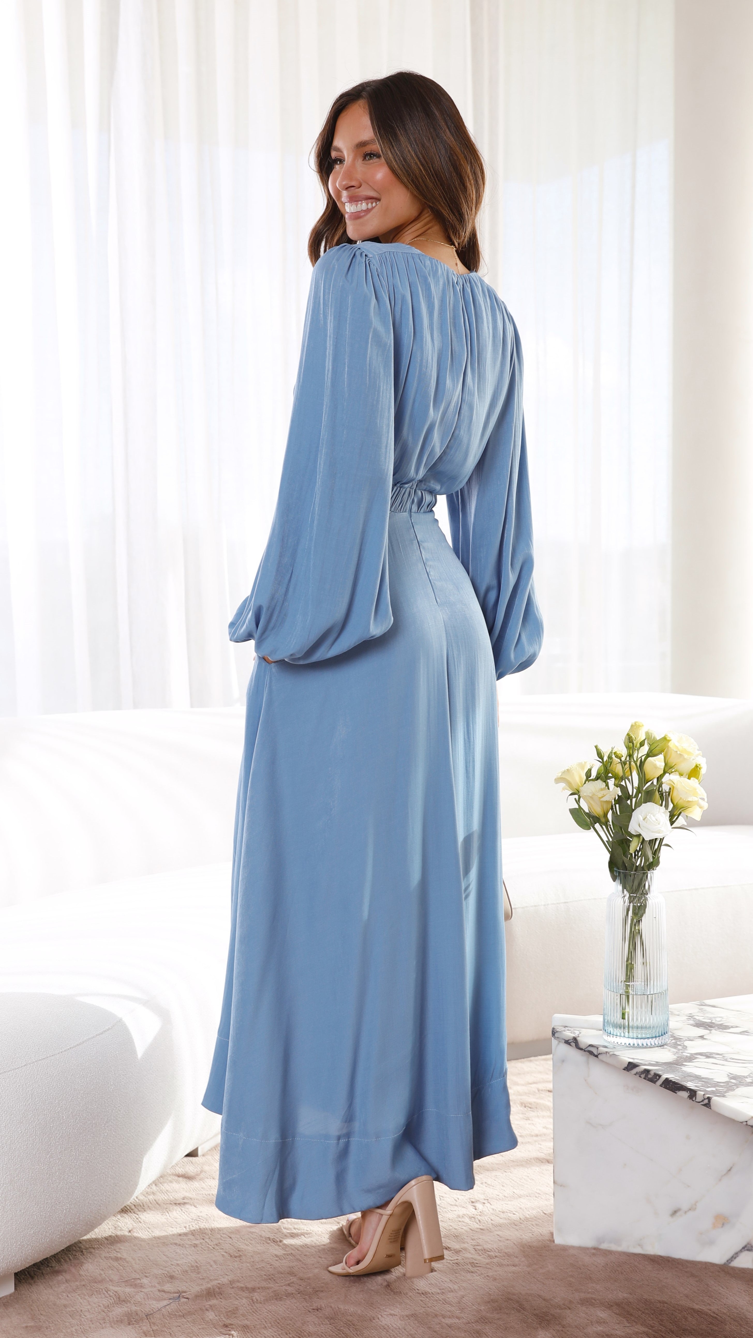 Eloise Midi Dress - Blue