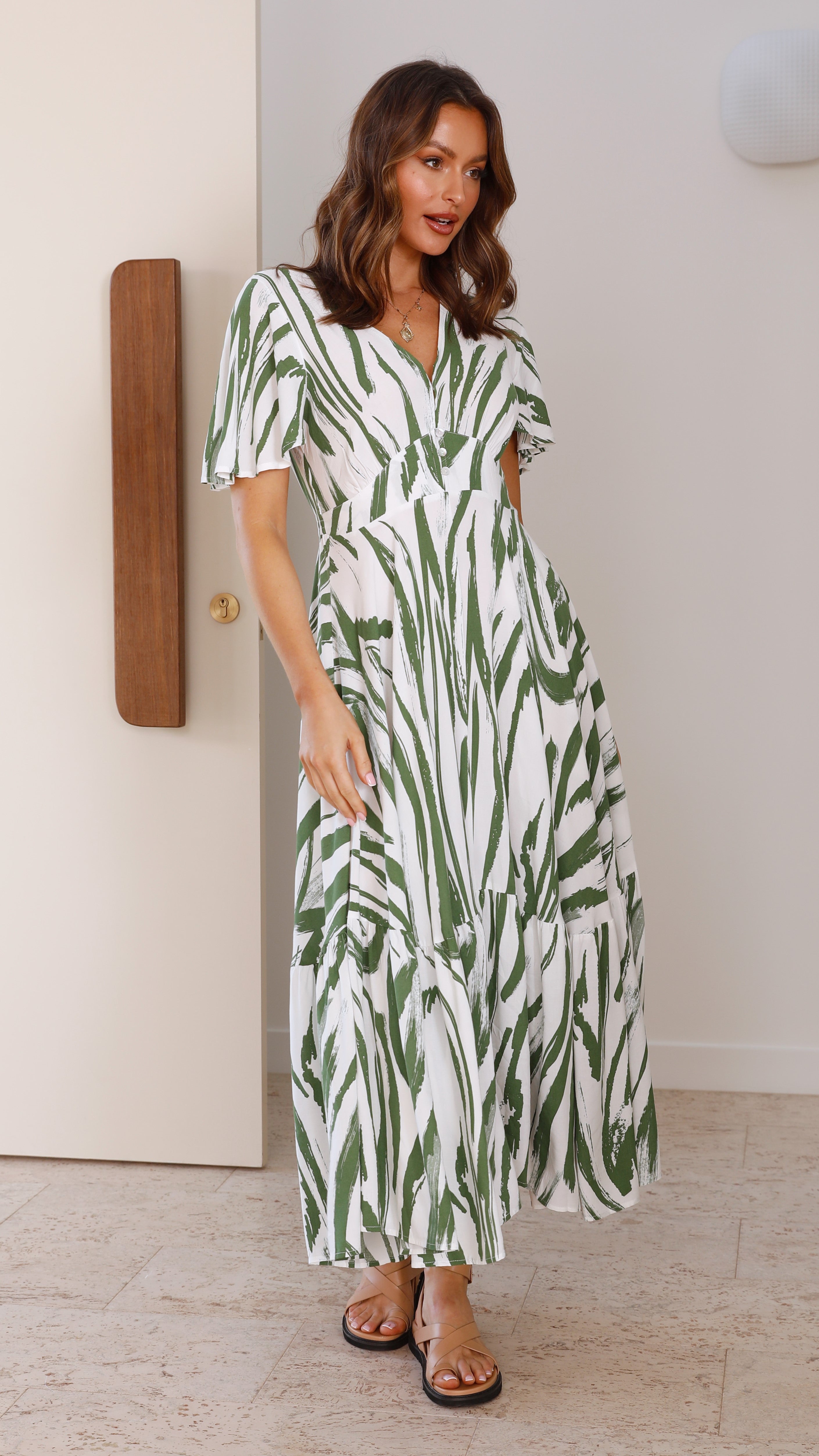 Grace Maxi Dress - Green Floral