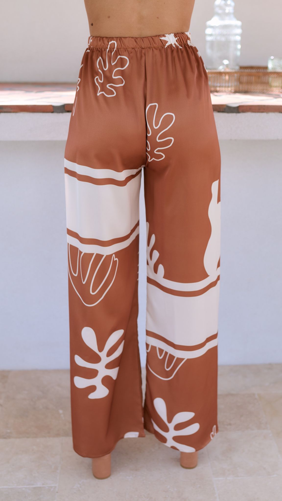 Bailie Shirt and Pants Set - Rust/White