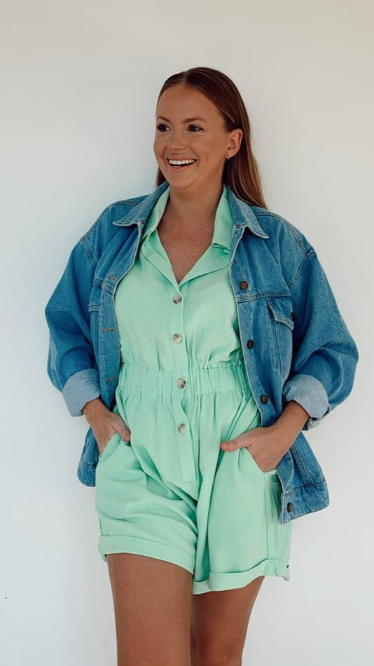 Luna Playsuit - Seafoam Green