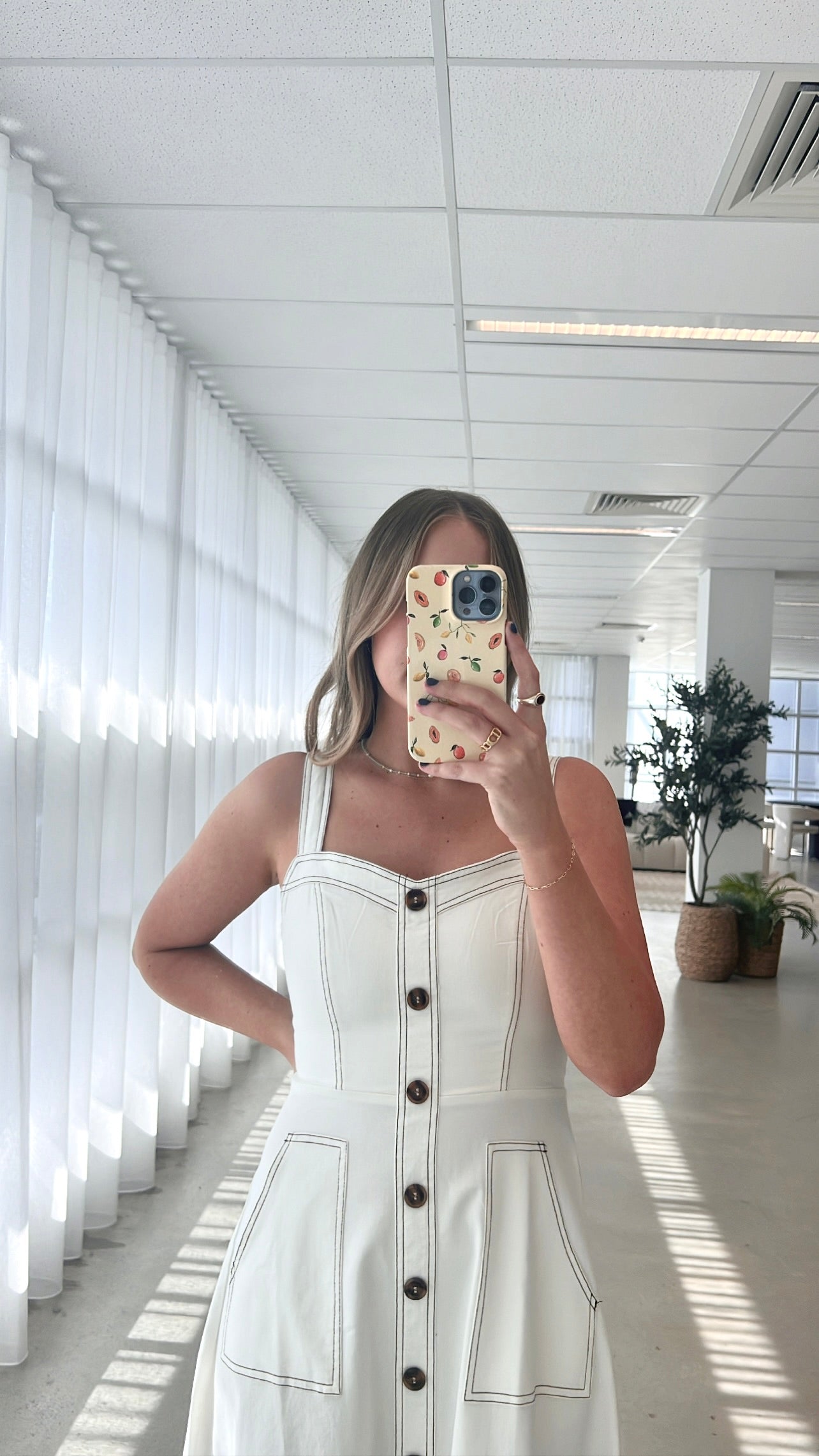 Indigo Maxi Dress - White Denim