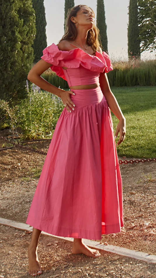 Savannah Maxi Skirt - Pink
