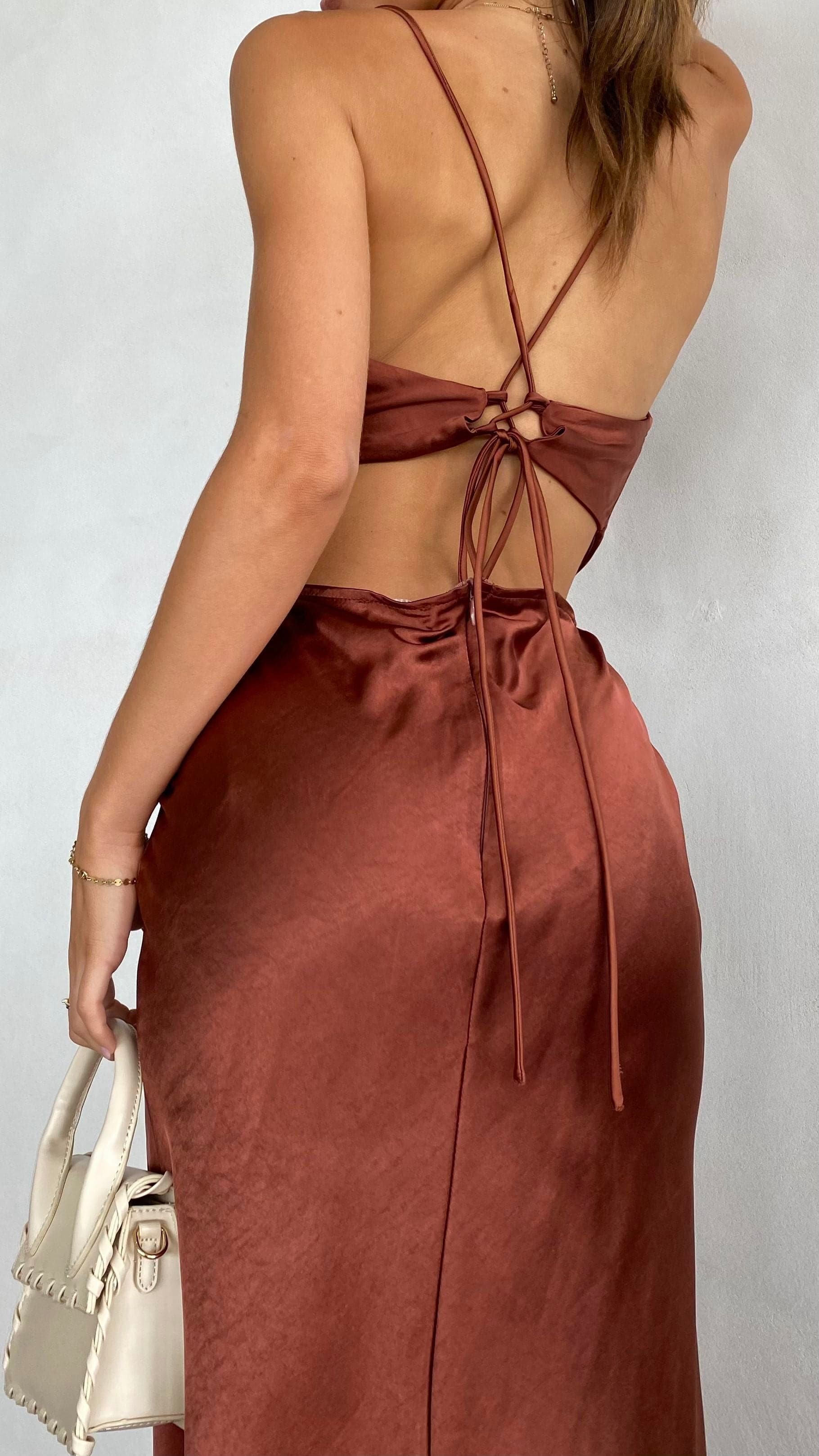 Sloan Midi Dress - Rust