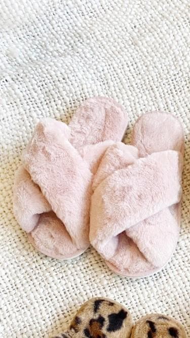 Jessica Fluffy Slippers - Light Pink
