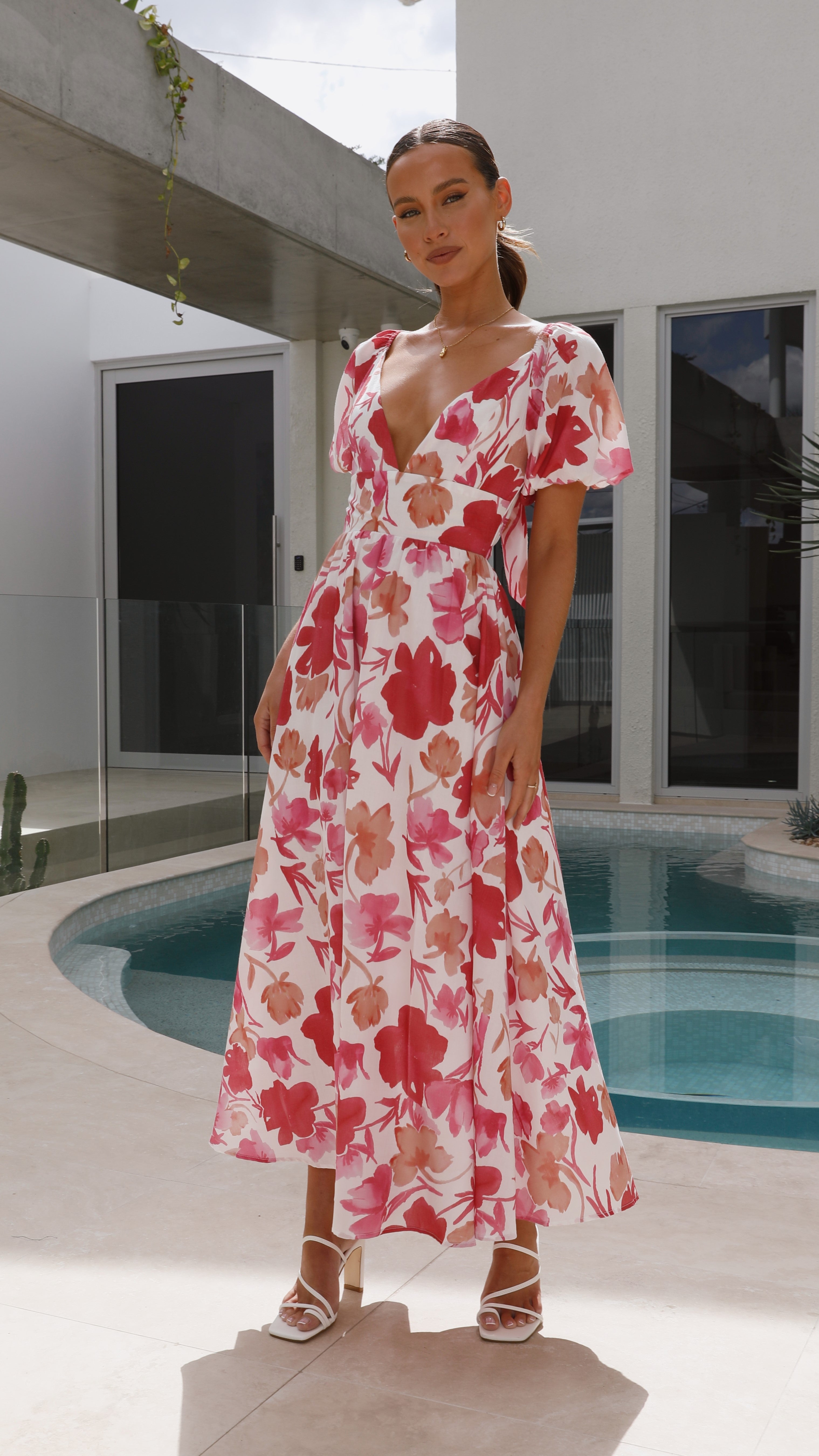 Cynthia Maxi Dress - Pink Floral