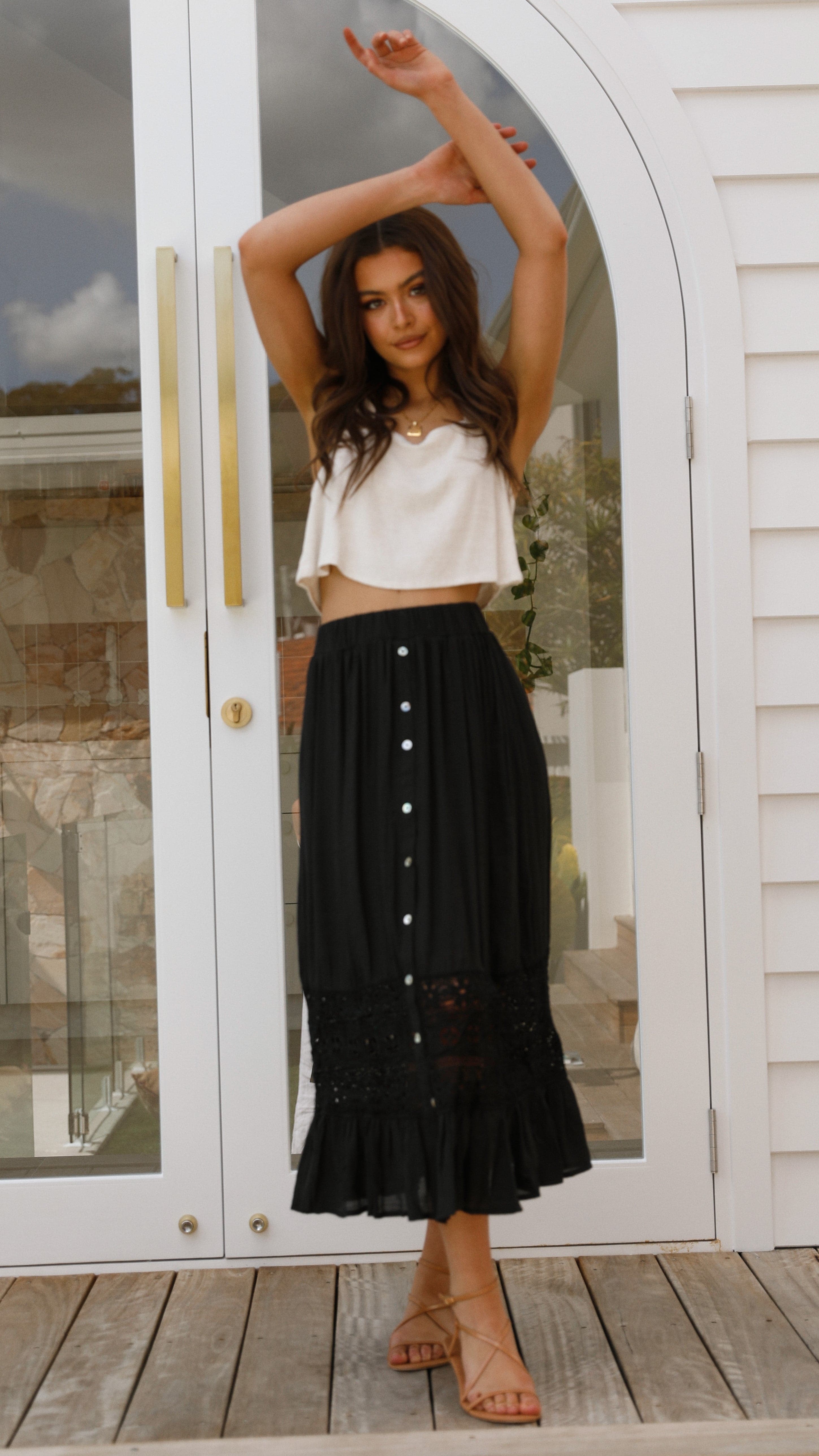 Brinley Midi Skirt - Black