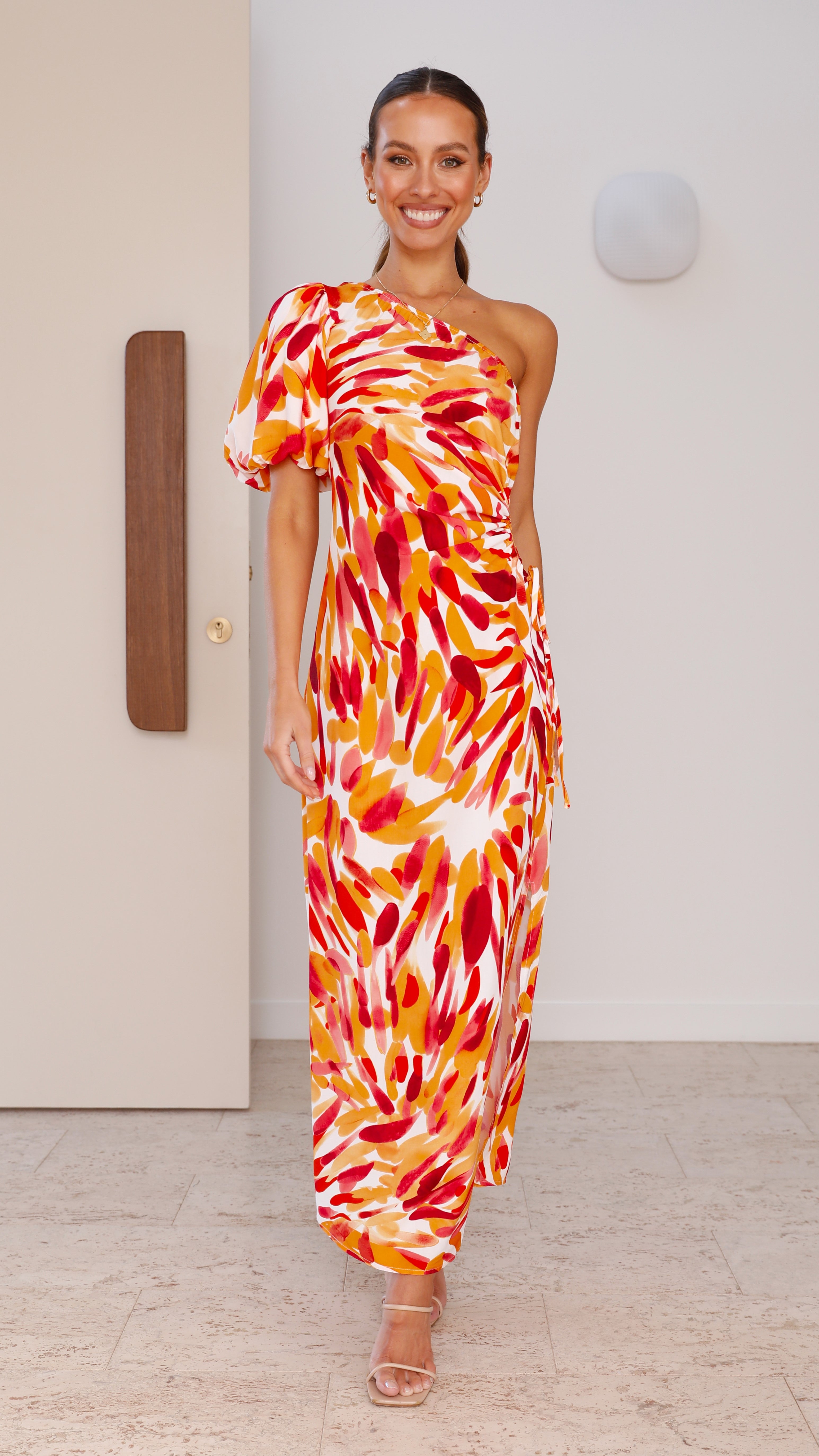 Solana Maxi Dress - Orange Print