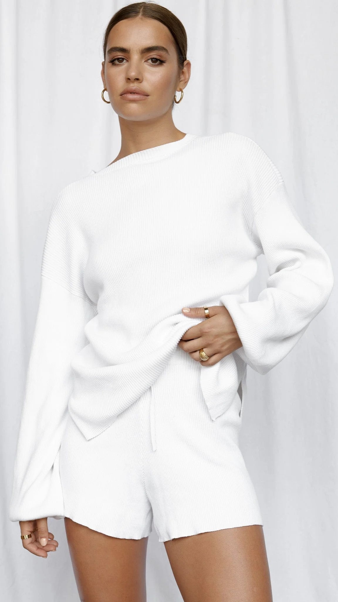Goldie Long Sleeve Top - White