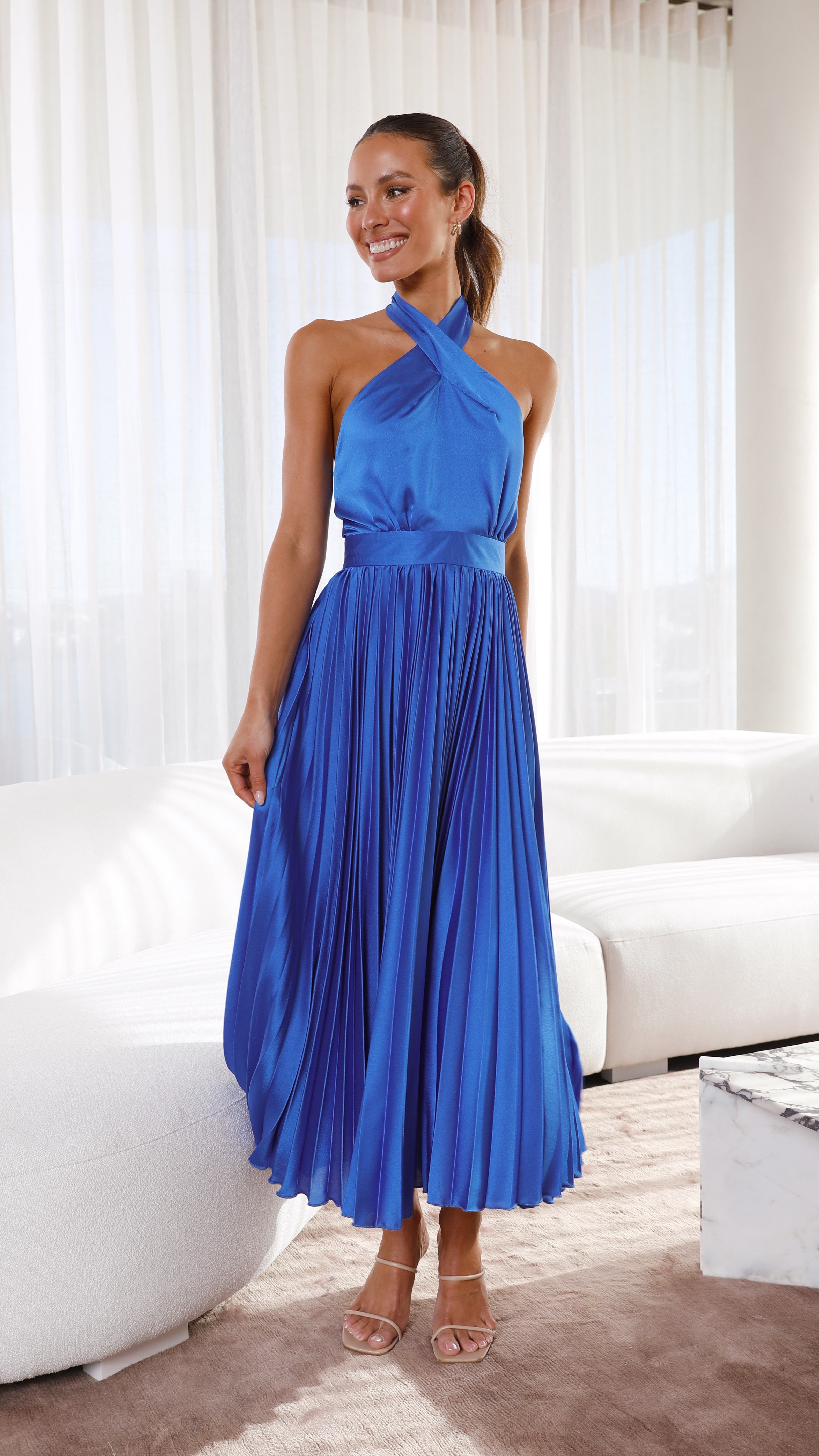 Charlotte Midi Dress - Blue