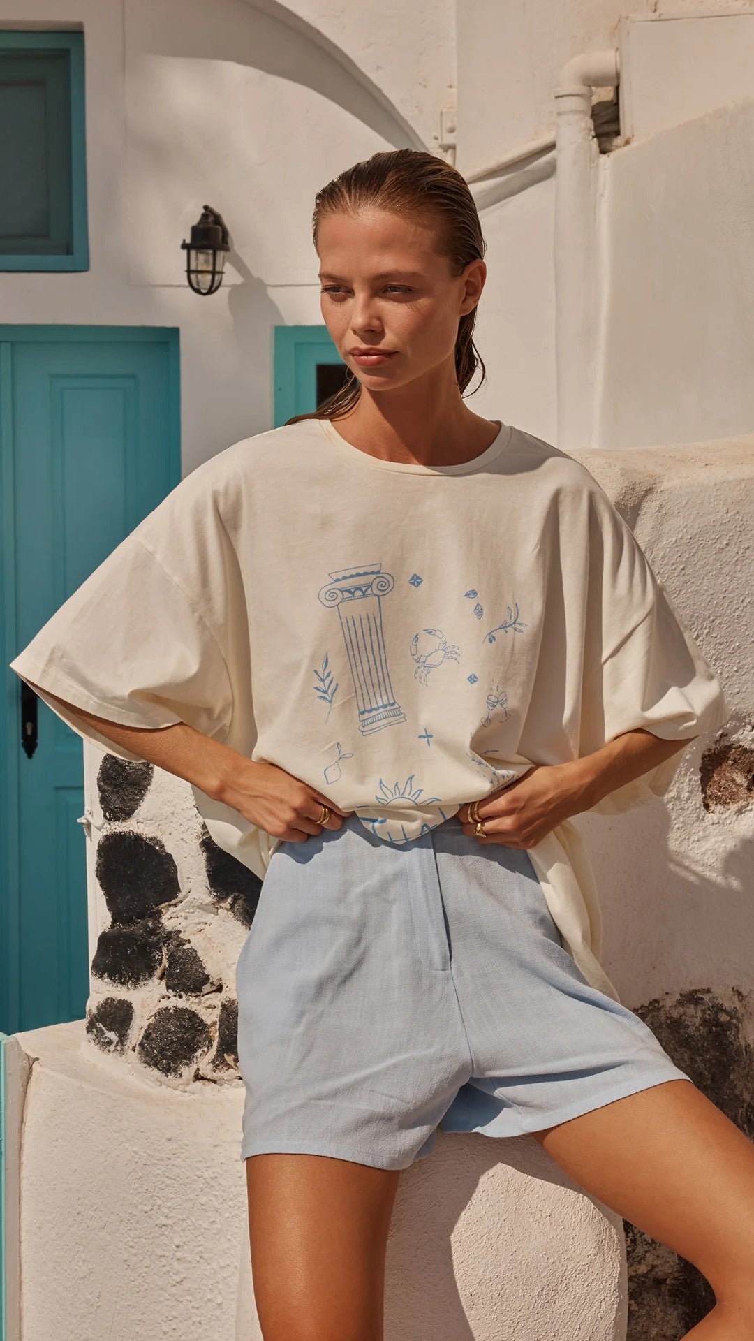 Thalassa Tee - Sea Blue