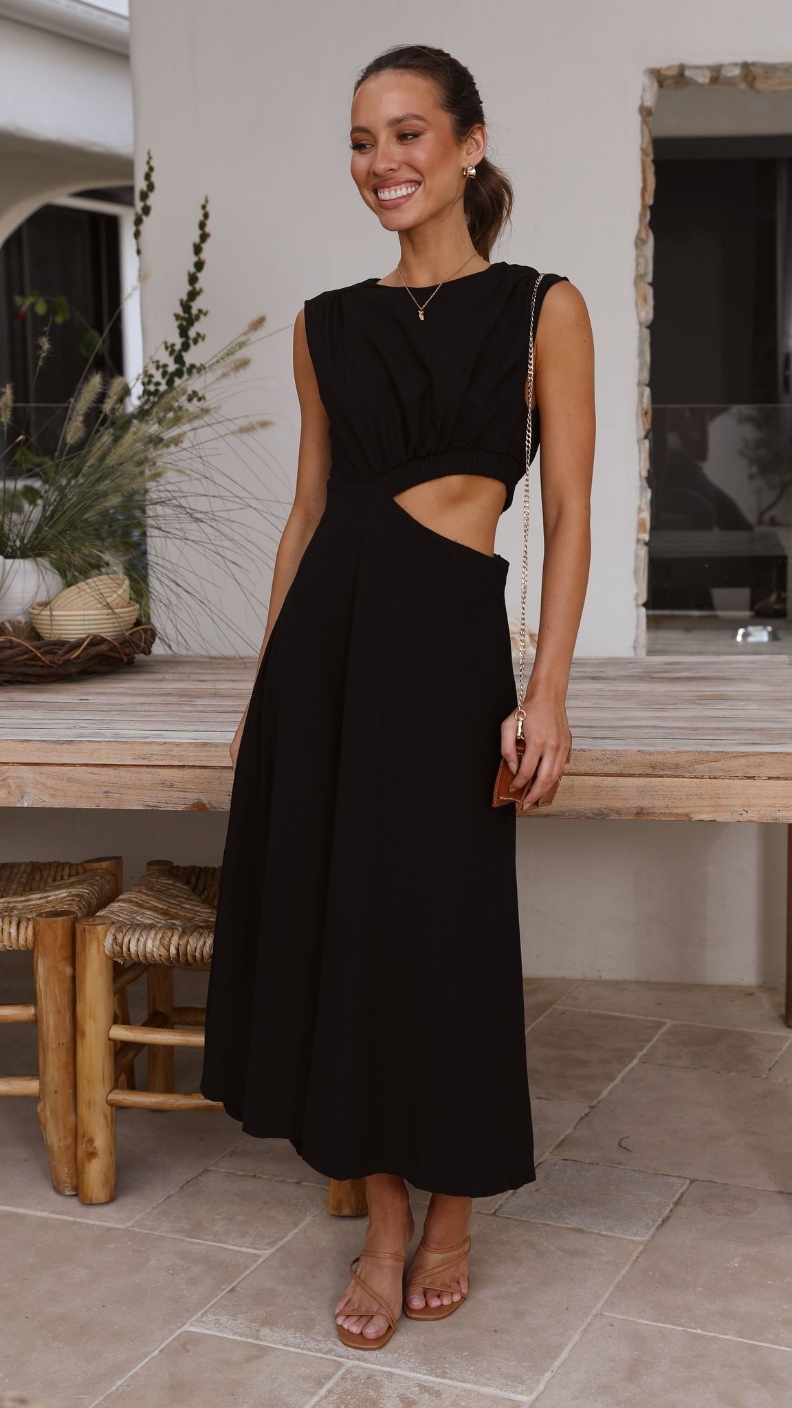 Tara Midi Dress - Black
