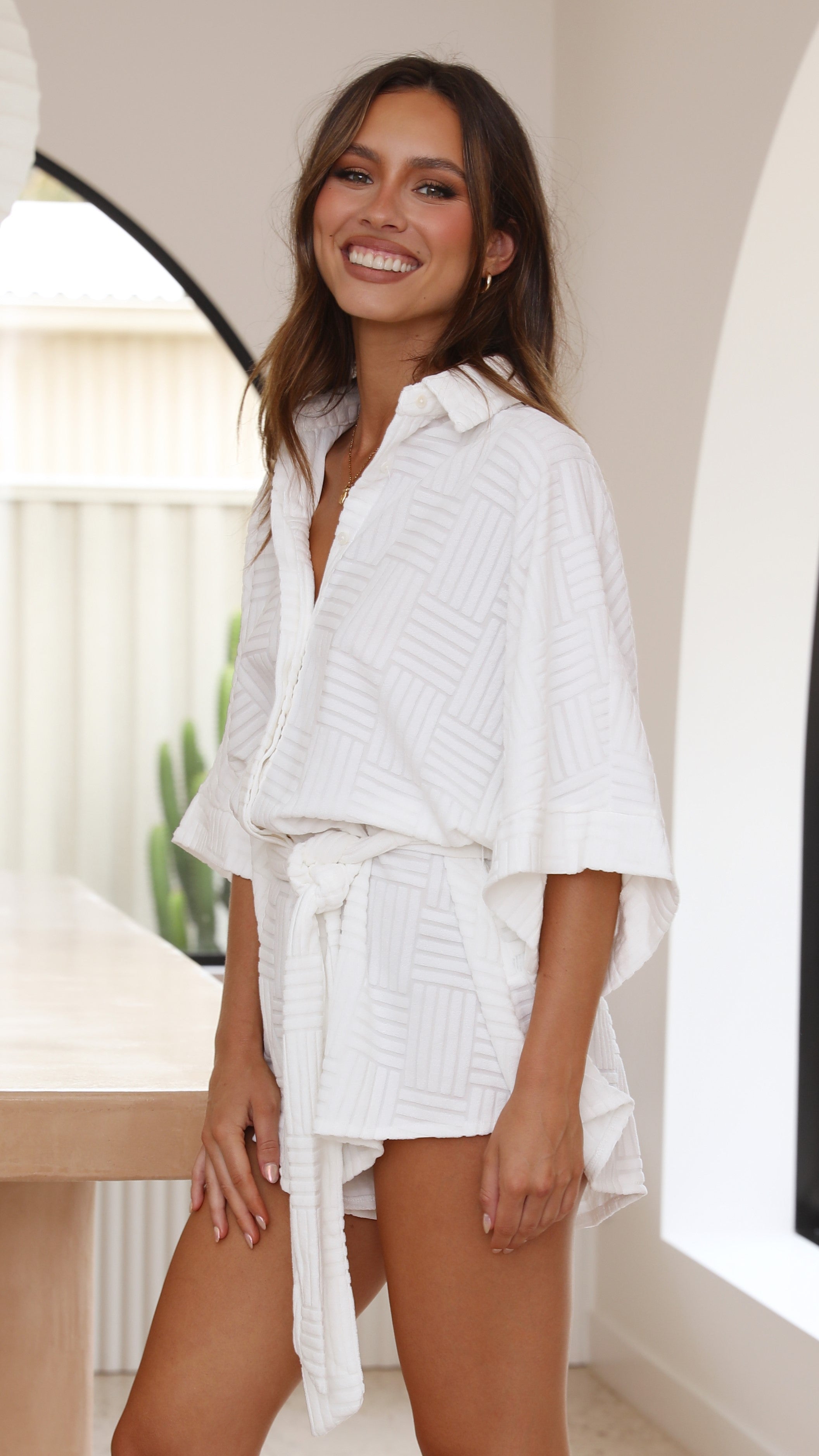 Angie Playsuit - White