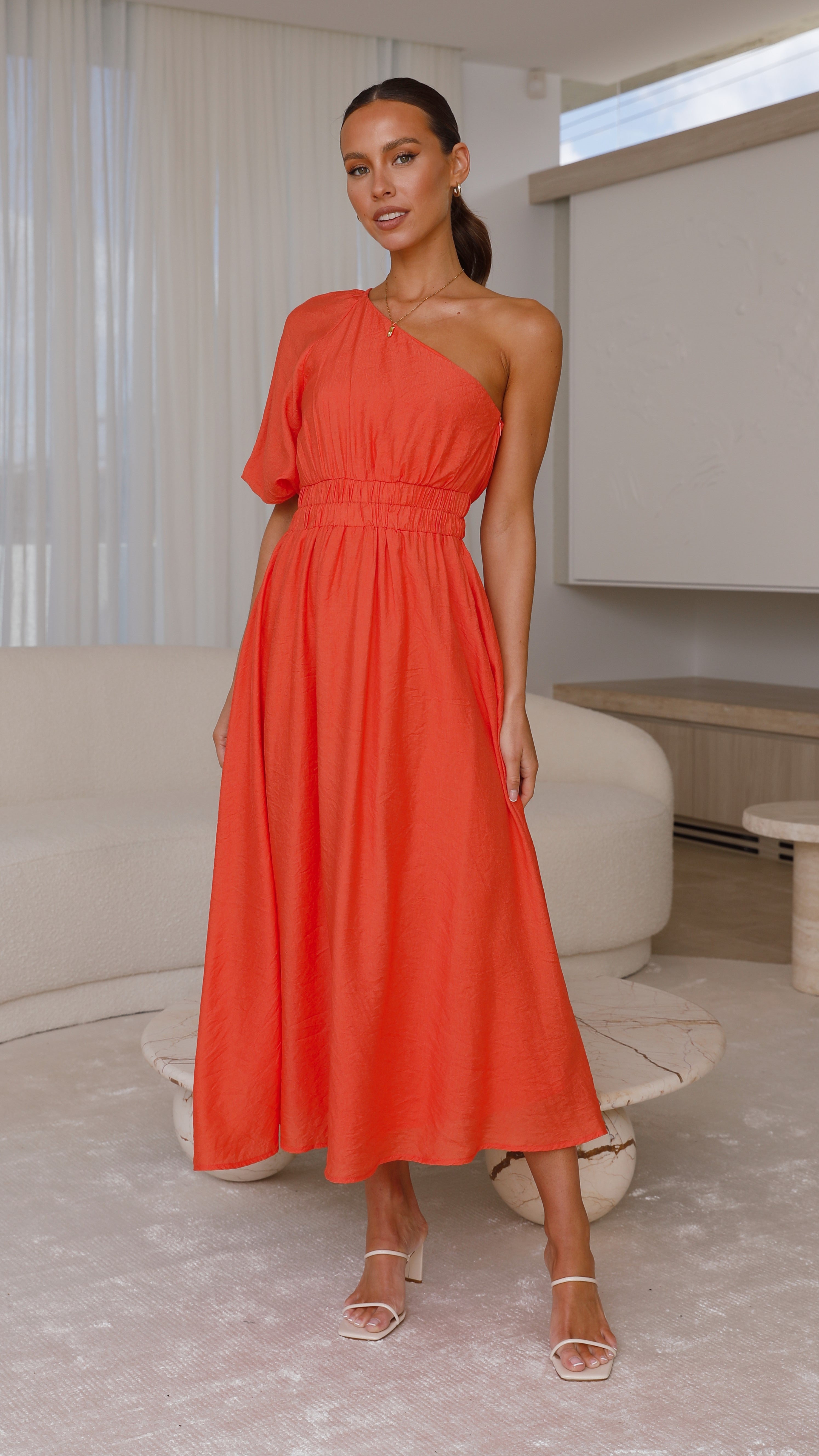 Erica Midi Dress - Melon