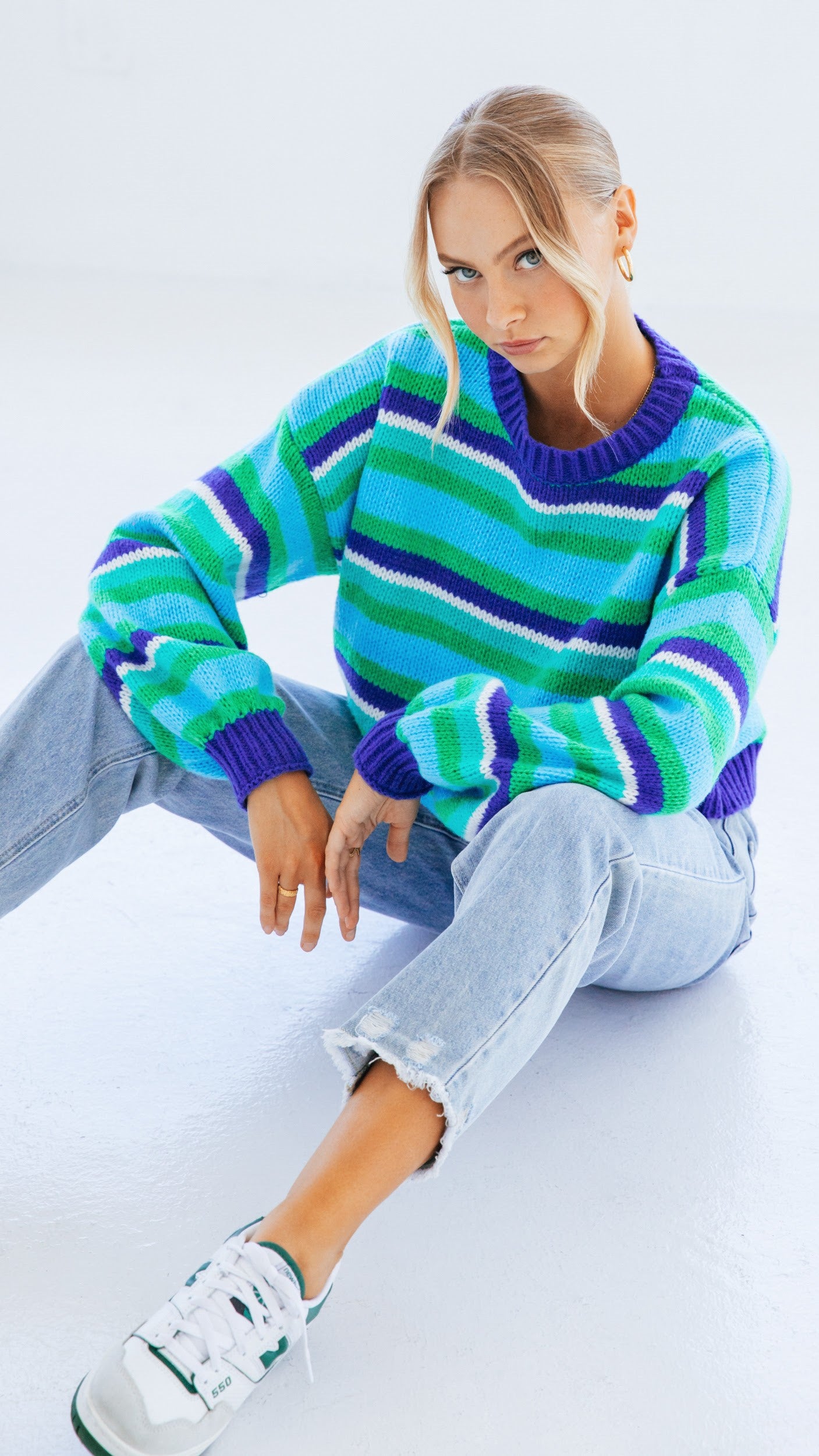 Cherry Knit Jumper - Blue