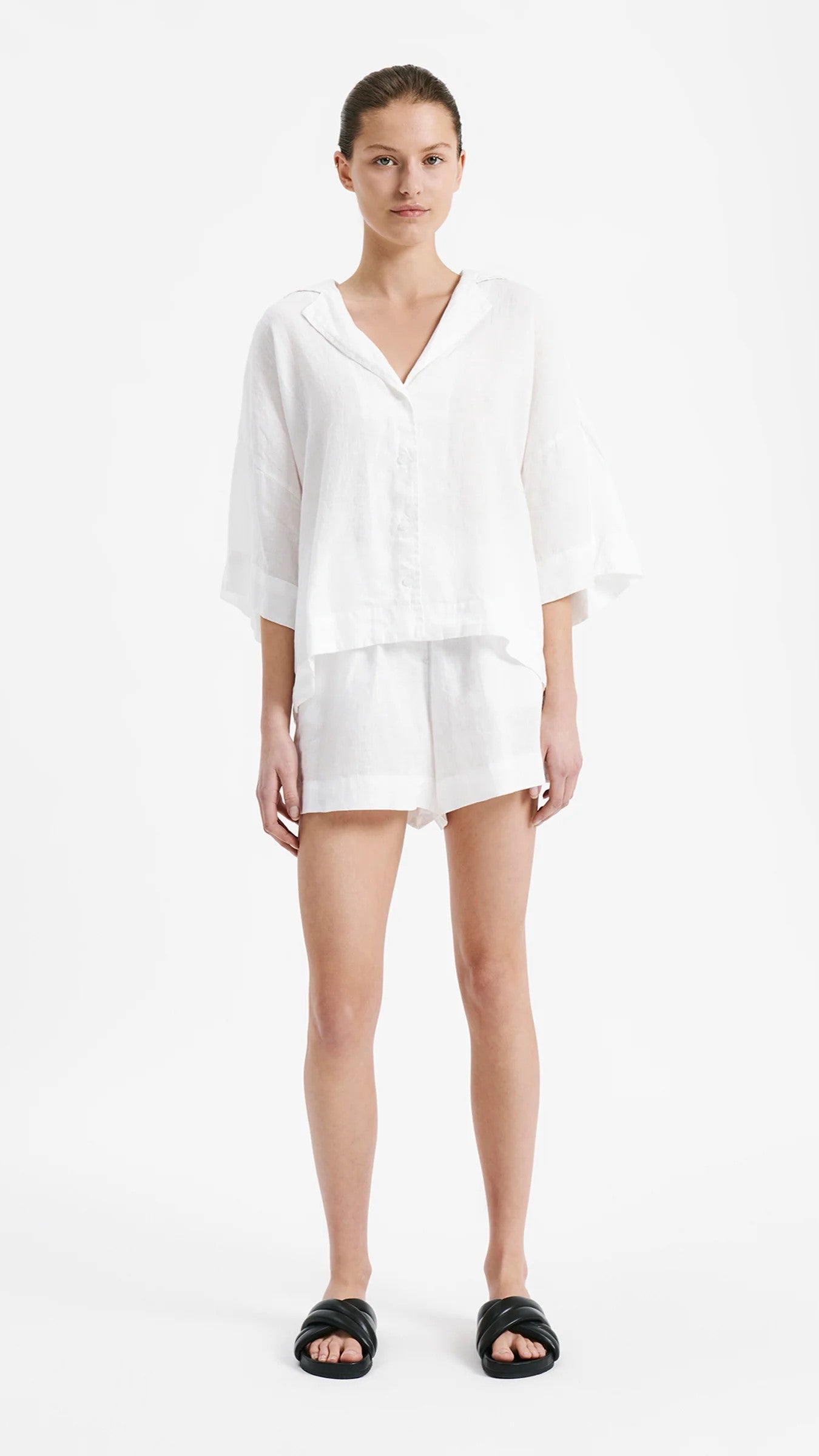 Linen Lounge Shirt - White