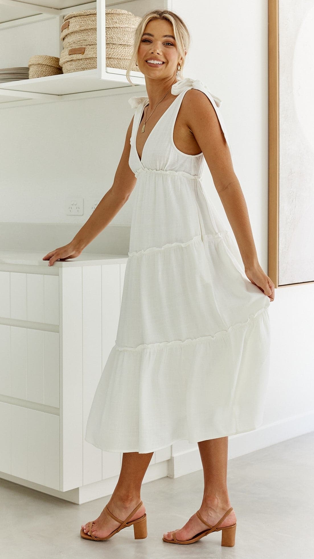 Carla Midi Dress - White
