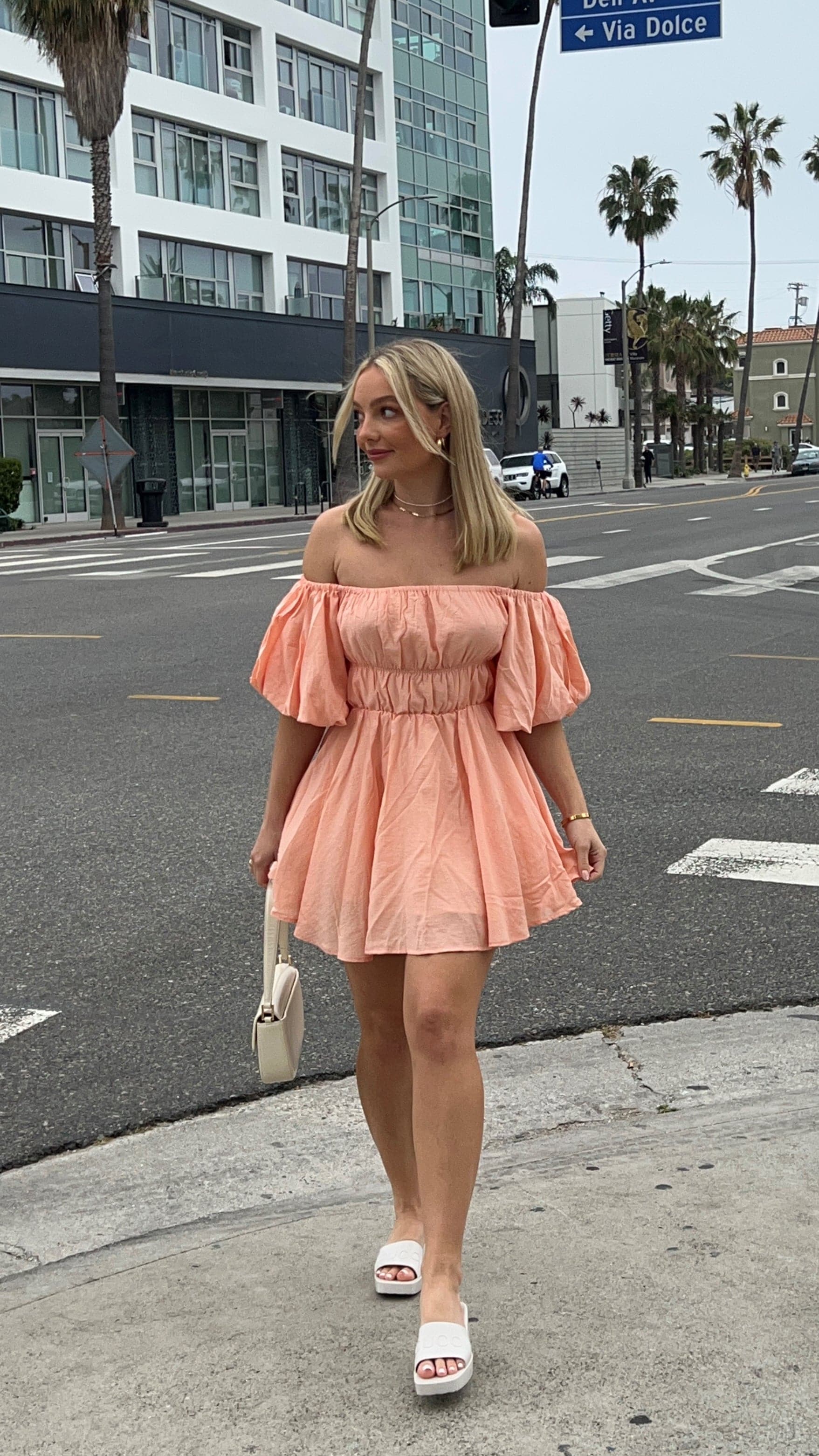 Adi Mini Dress - Peach