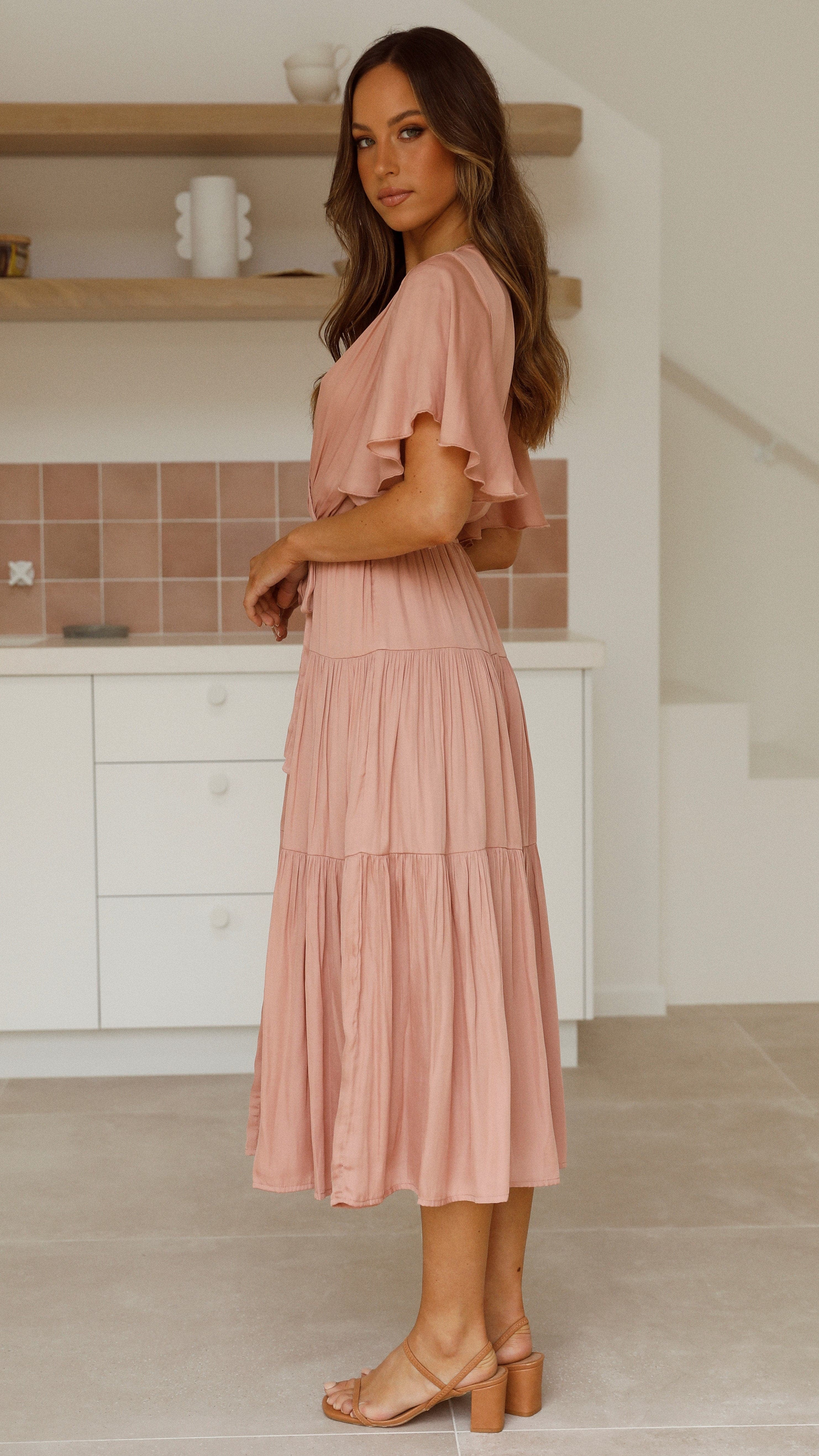 Dakota Midi Dress - Salmon