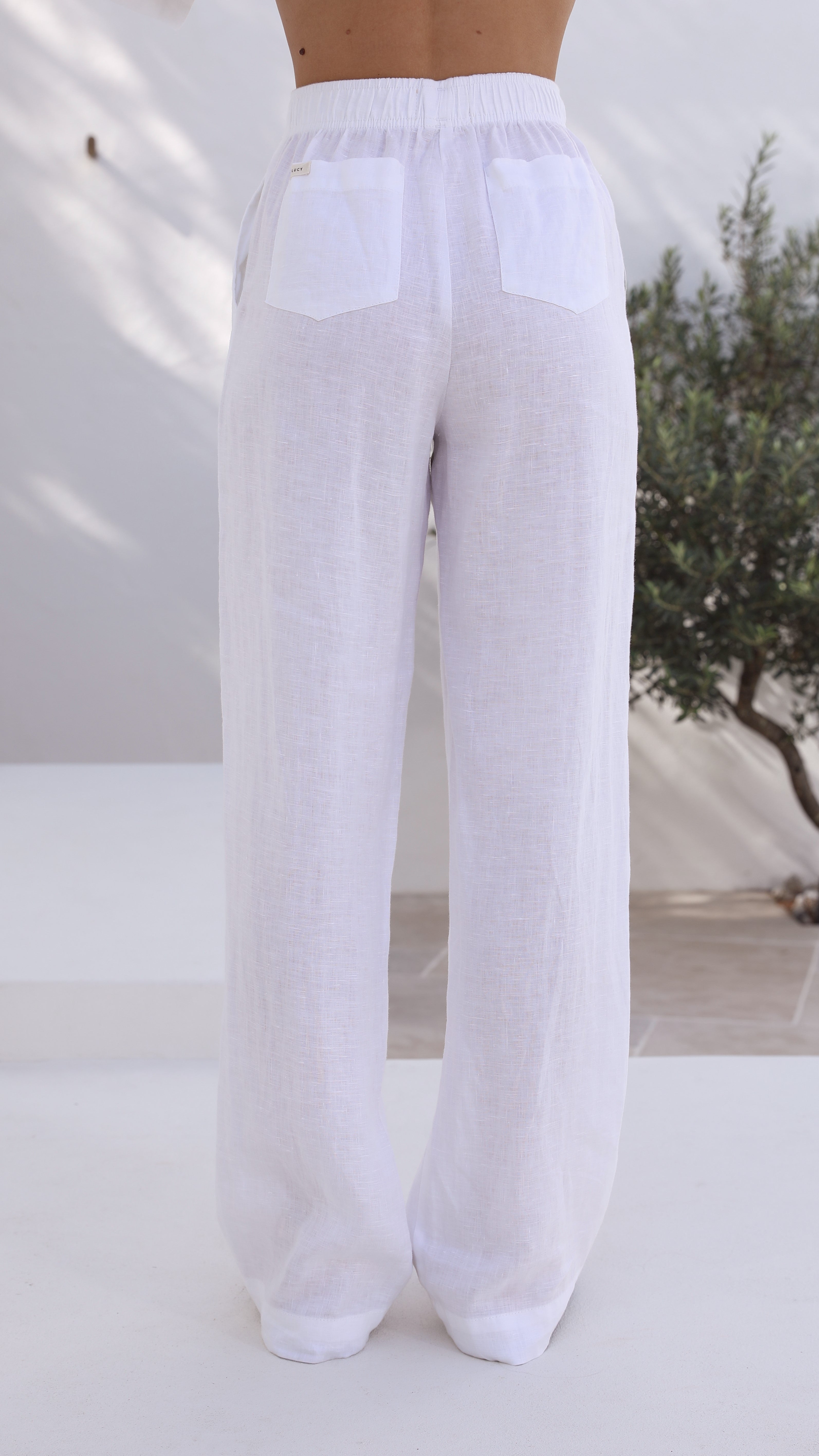 Linen Lounge Pant - White