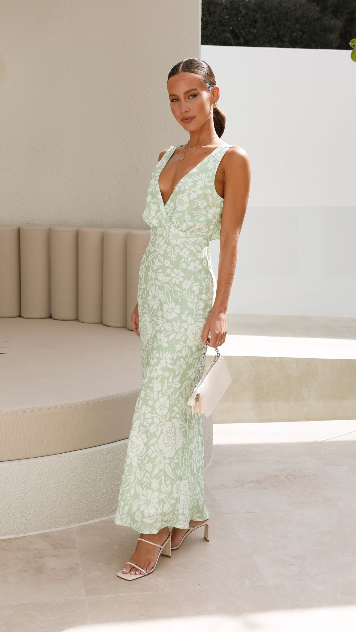 Julietta Maxi Dress - Green Floral