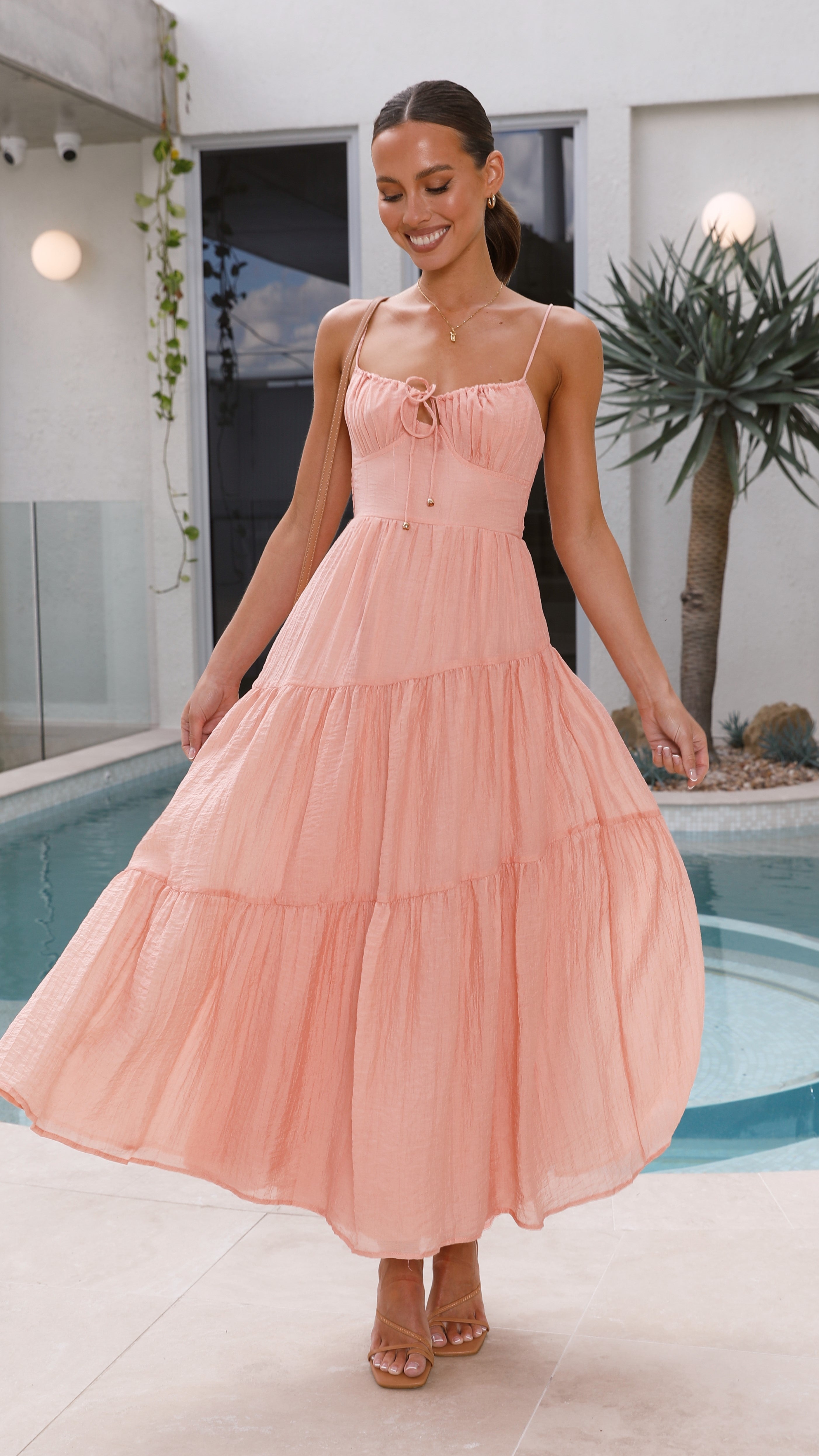 Cove Midi Dress - Apricot