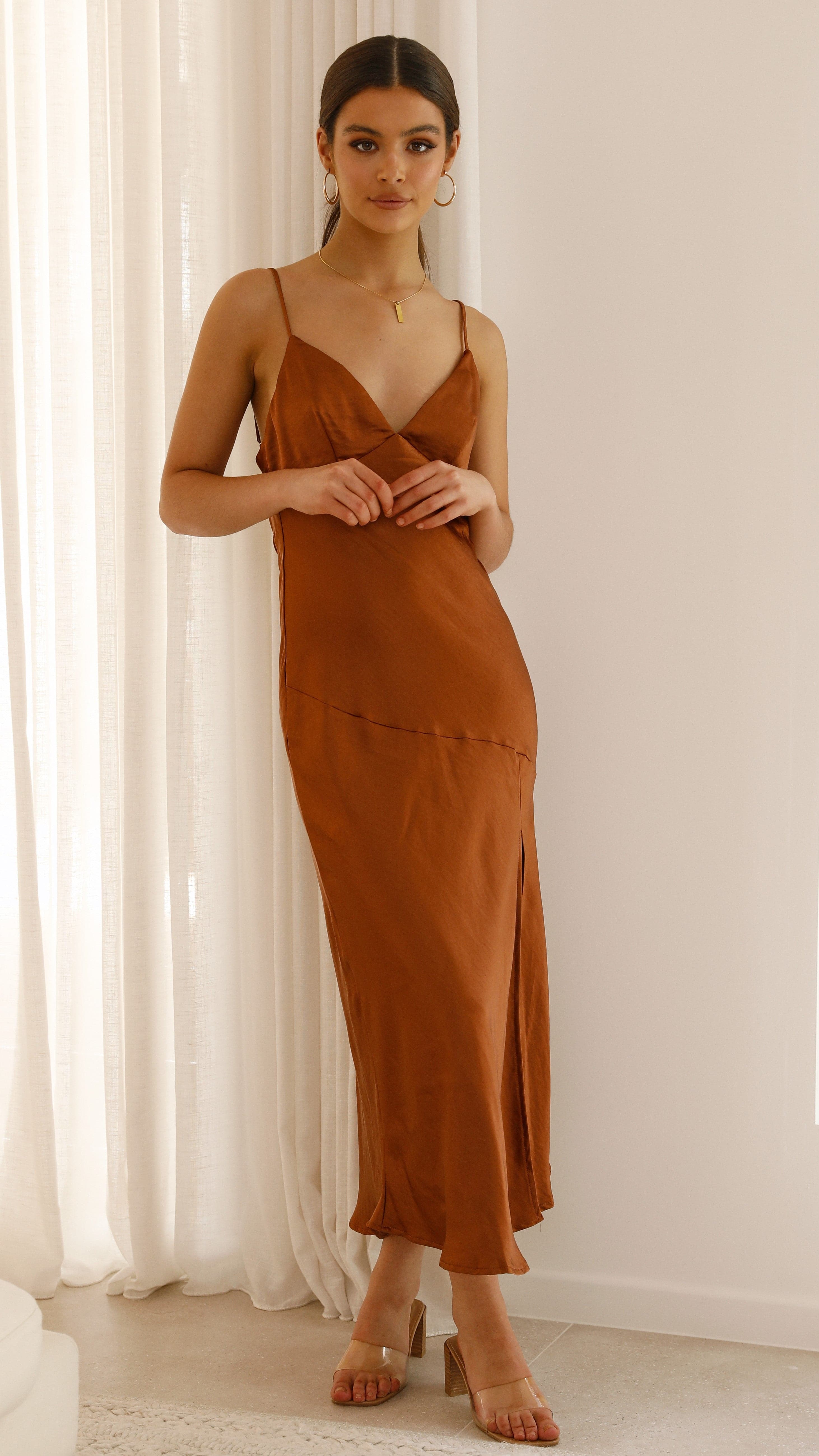 Josie Midi Dress - Rust