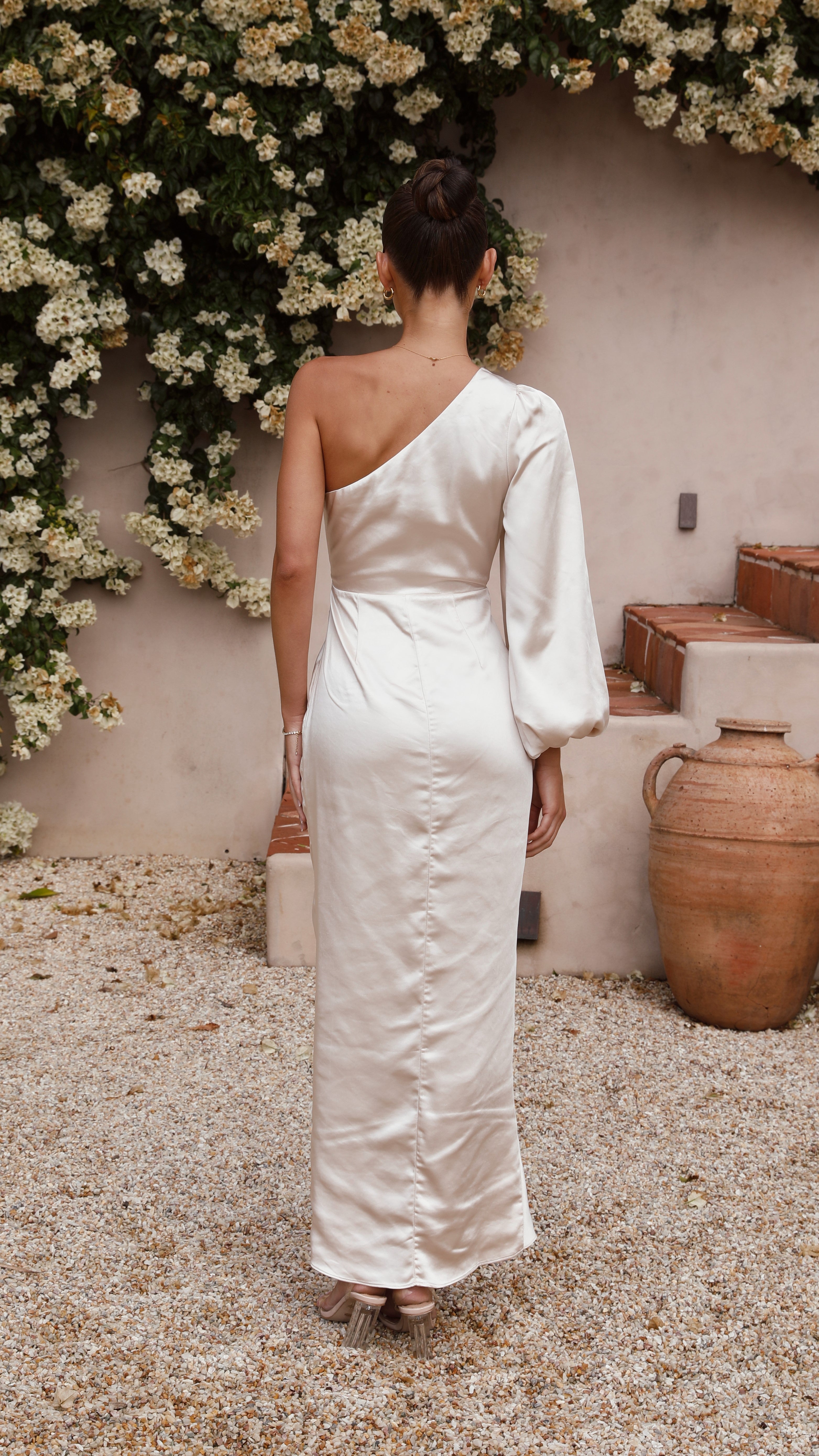 Heidi One Shoulder Maxi Dress - Champagne