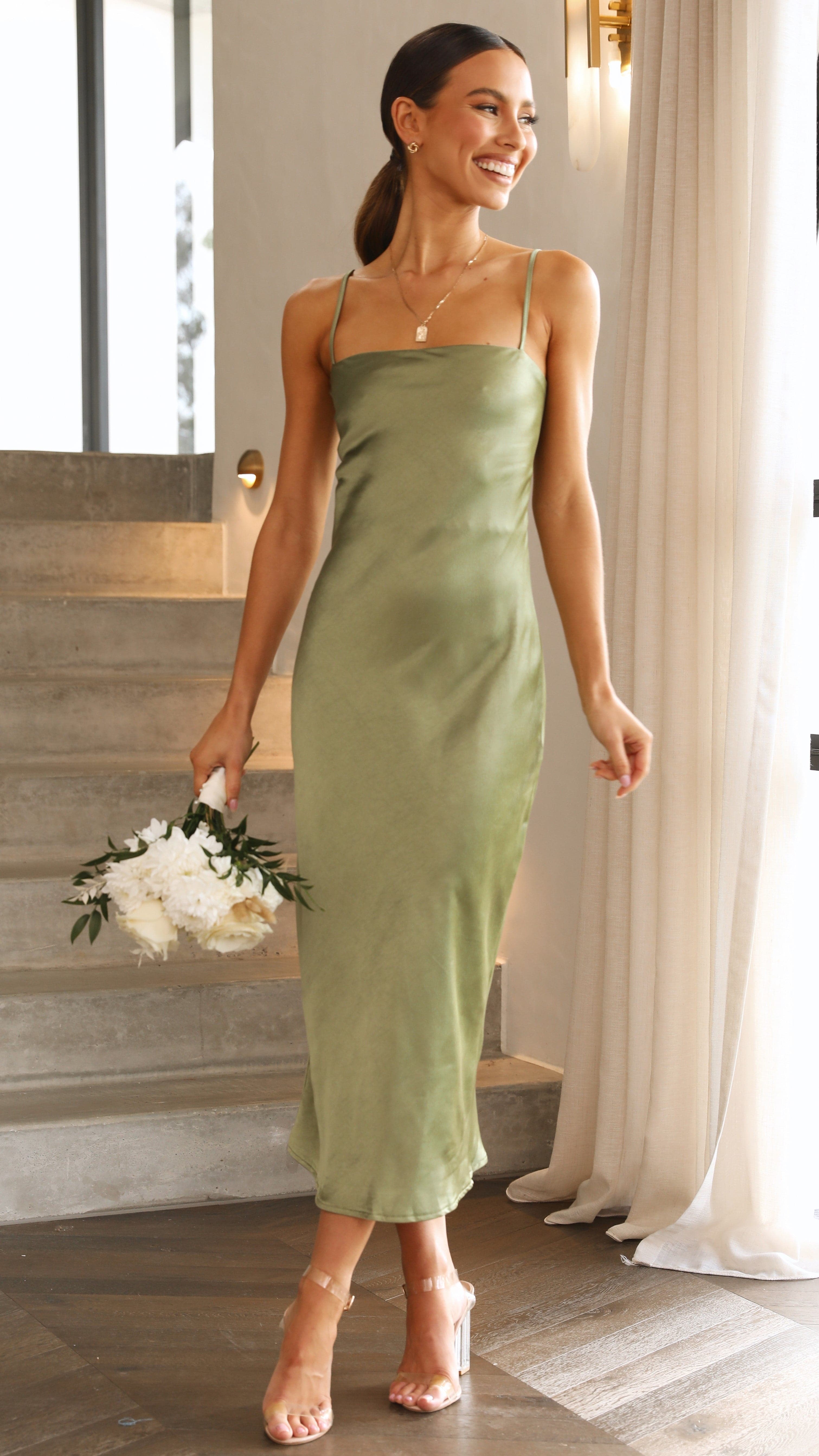 Keira Midi Dress - Olive