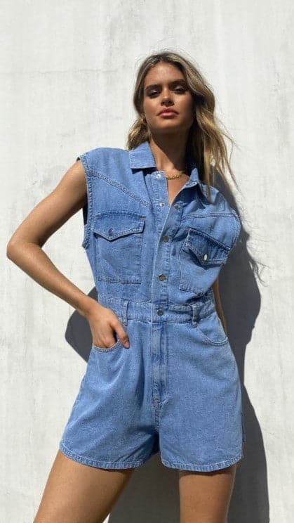Odessia Playsuit - Denim