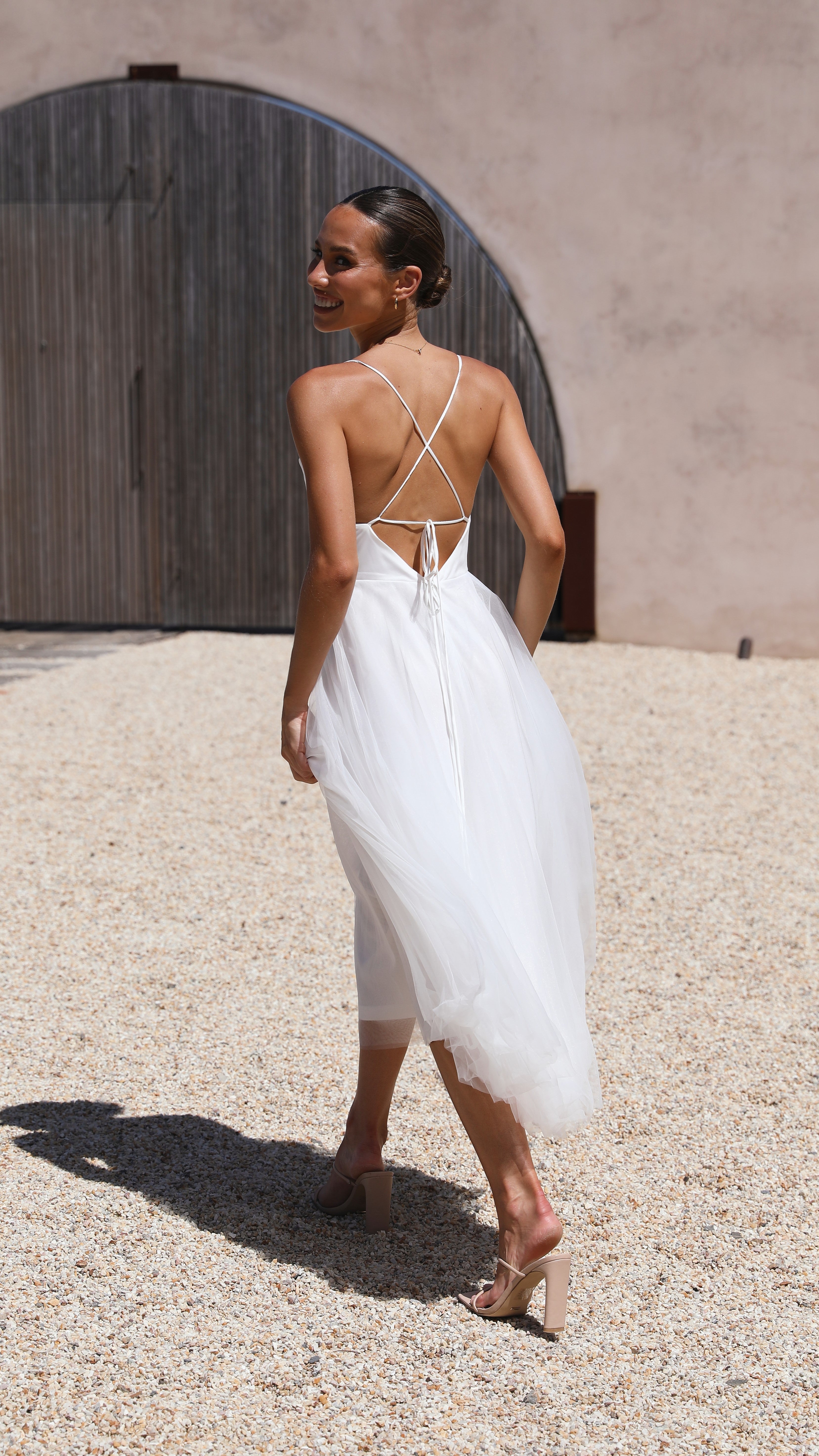 Belle Midi Dress - White