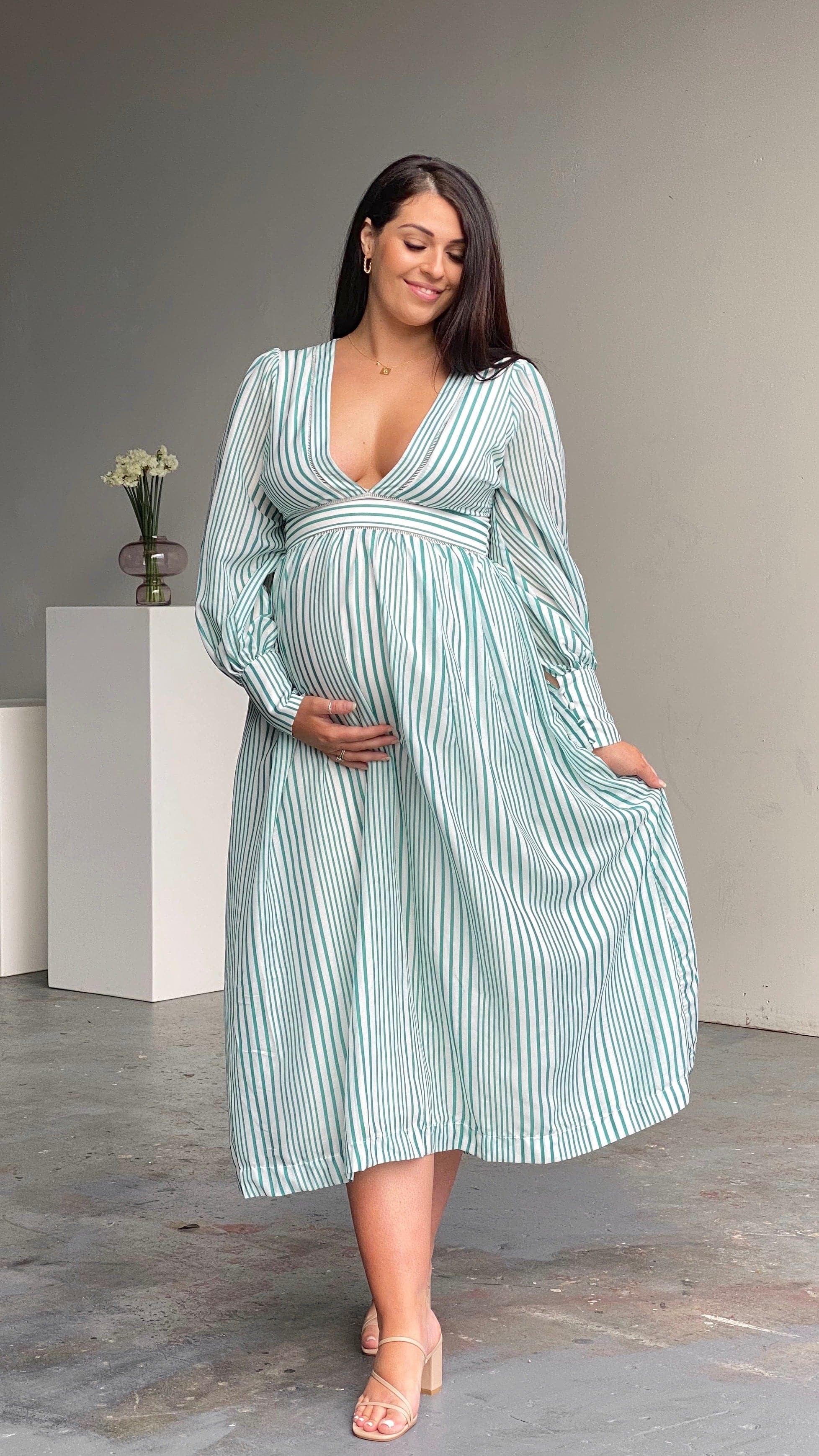 Adora Maxi Dress - Green Stripe
