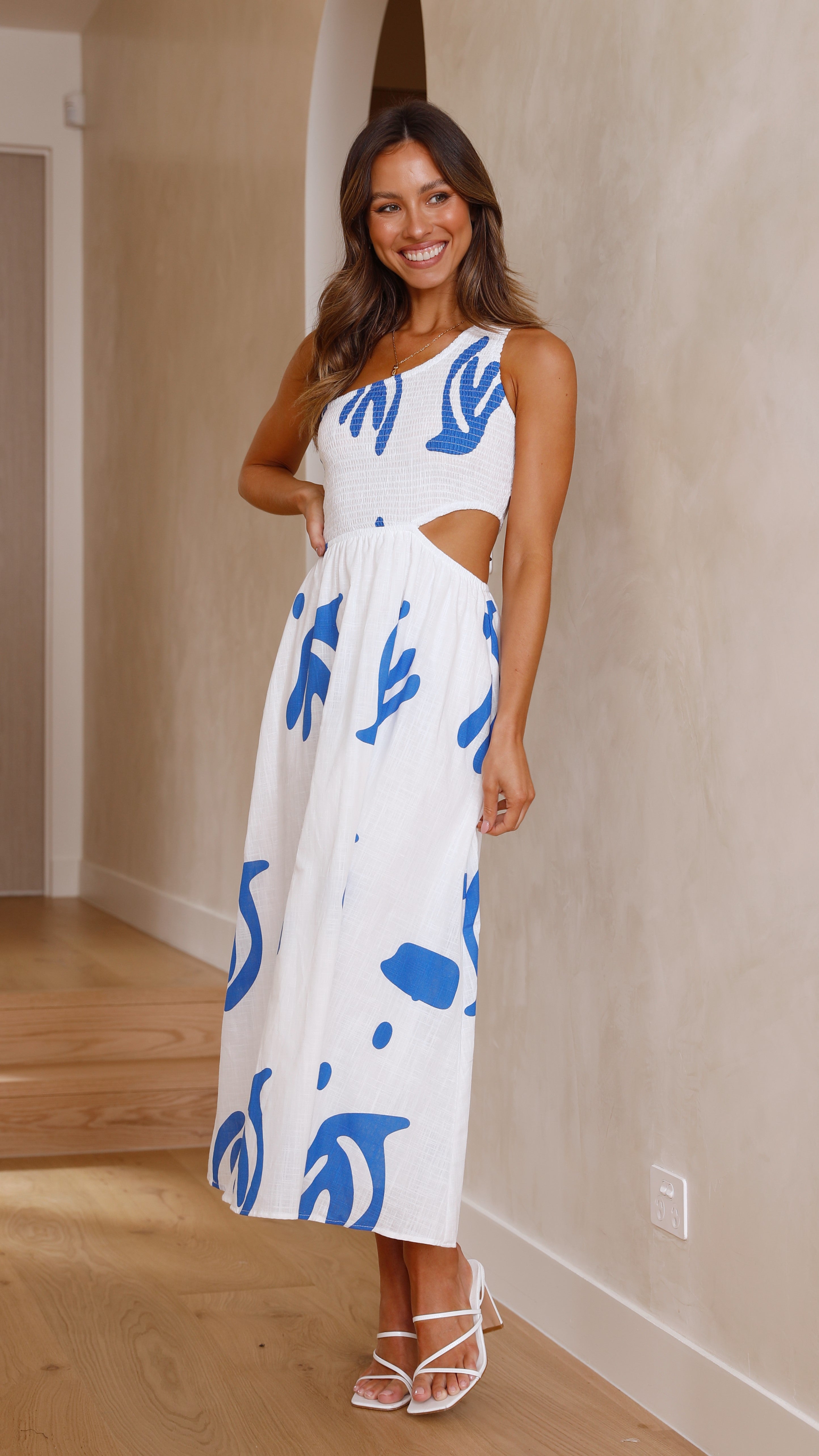Elle Midi Dress - Blue