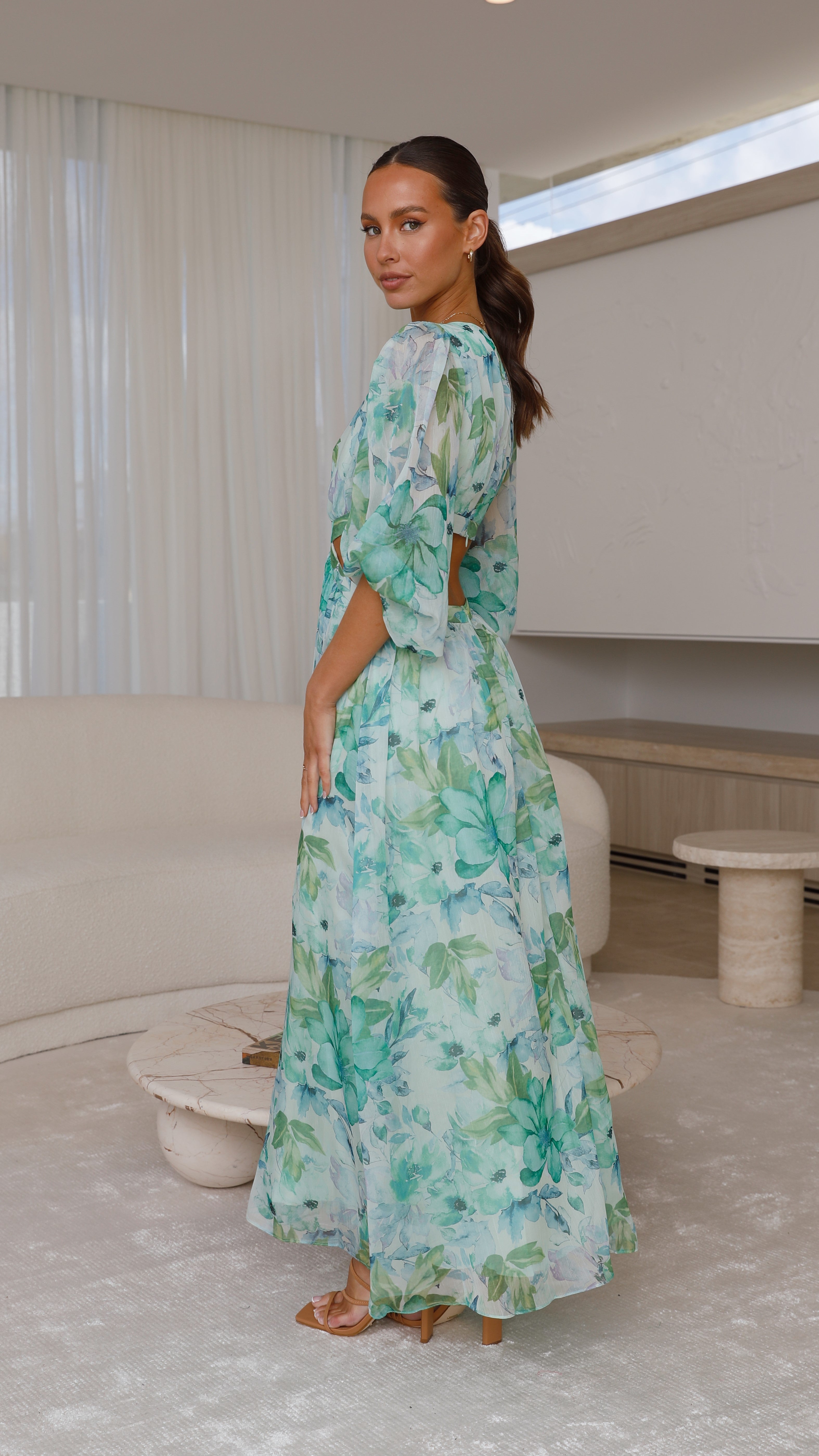 Marianne Maxi Dress - Green Floral