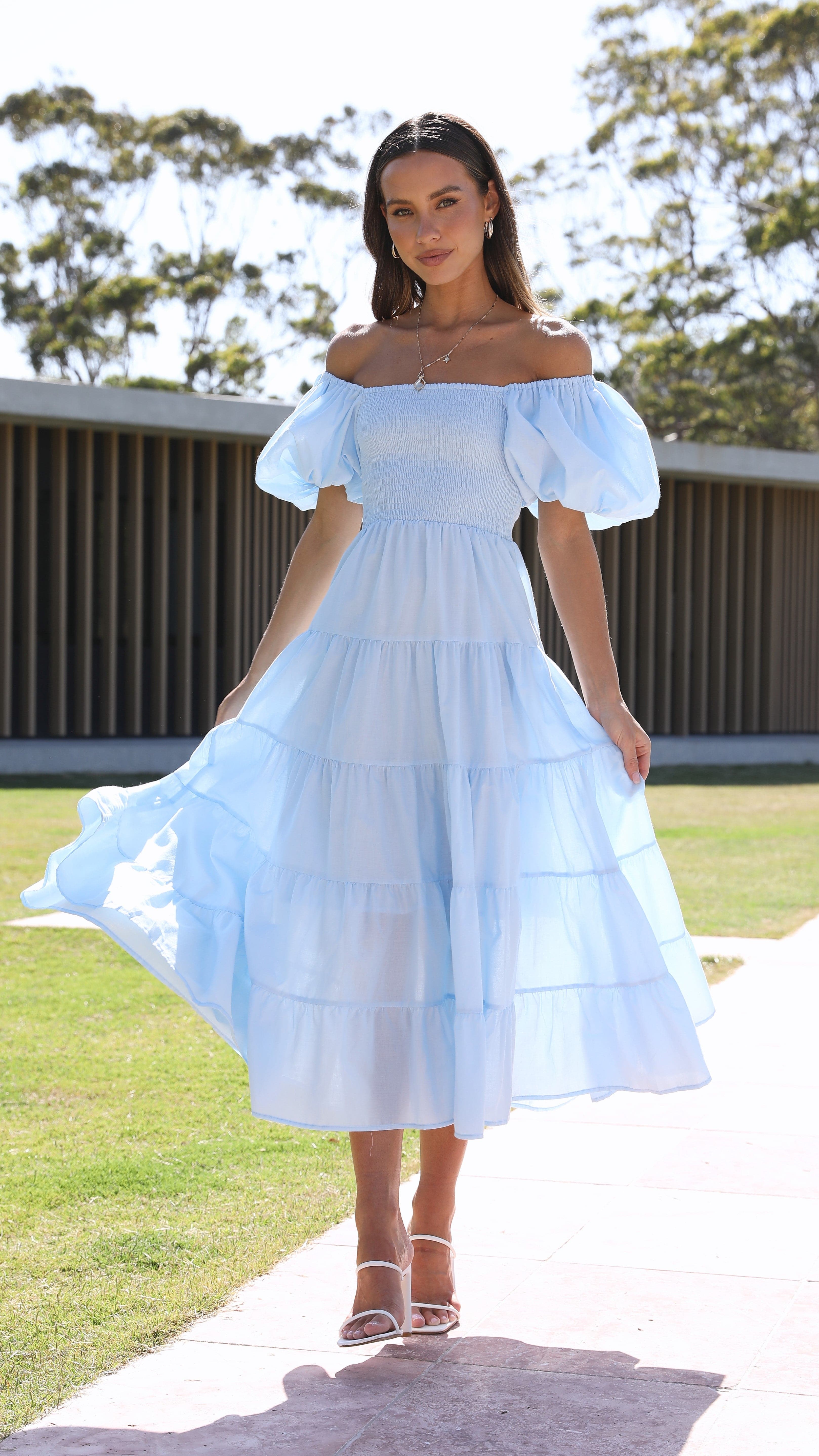 Chyna Midi Dress - Sky Blue