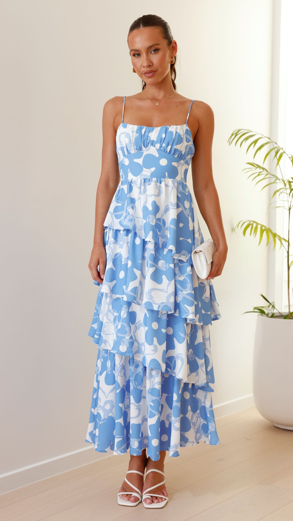 Karma Maxi Dress - Blue/White
